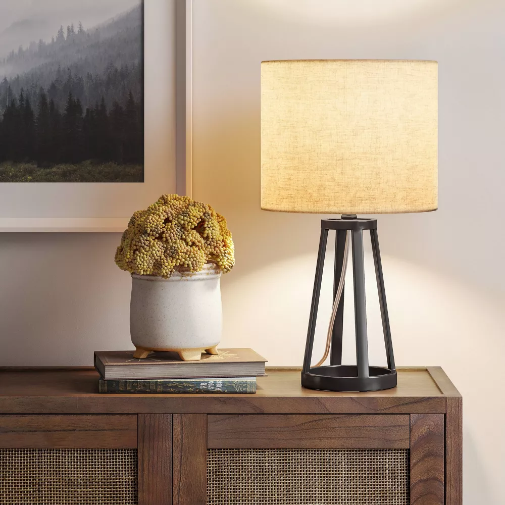 Medium Modern Industrial Assembled Table Lamp Black - Image 5