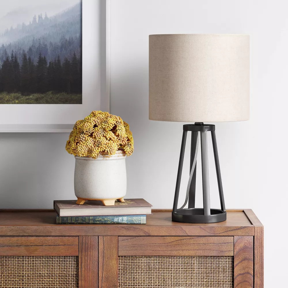 Black Medium Modern Industrial Assembled Table LAMP BASE ONLY - Image 5