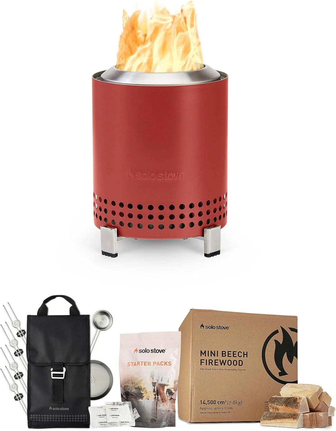 Mesa Tabletop Fire Pit Starter Bundle, Mulberry