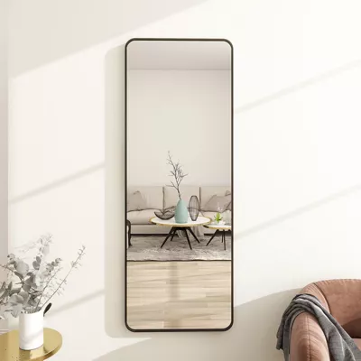Metal Framed Floor Mirror for Bedroom Rectangle Full Length Mirrors - Image 2