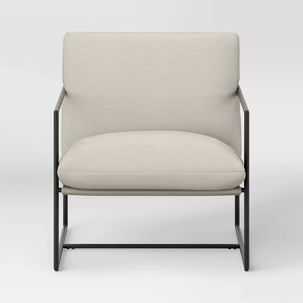 Metal Framed Sling Chair Dark Gray - Image 3