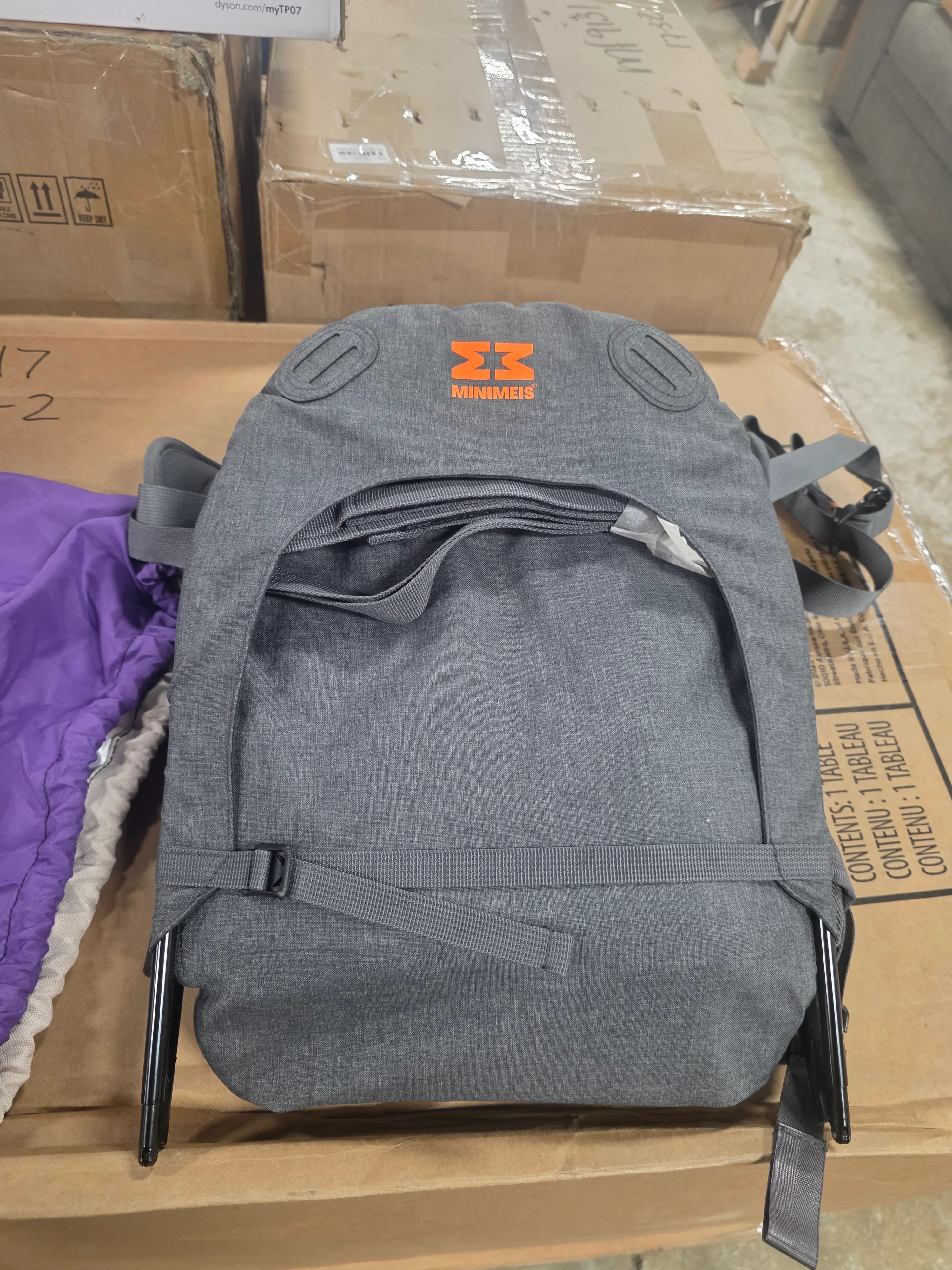 MiniMeis Shoulder Carrier - Gray/Orange - Image 6
