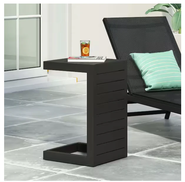 Modern Outdoor Aluminium C-Shape Table - Image 5