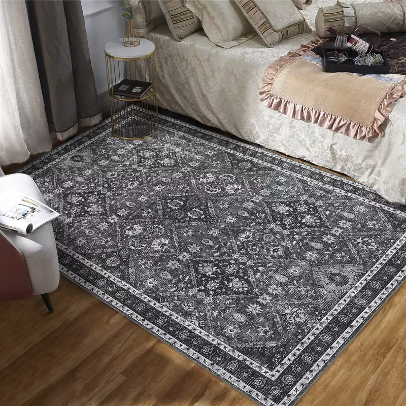 Moroccan Trellis Area Rug Vintage Floral Distressed Rug - 8'x10' - Image 5
