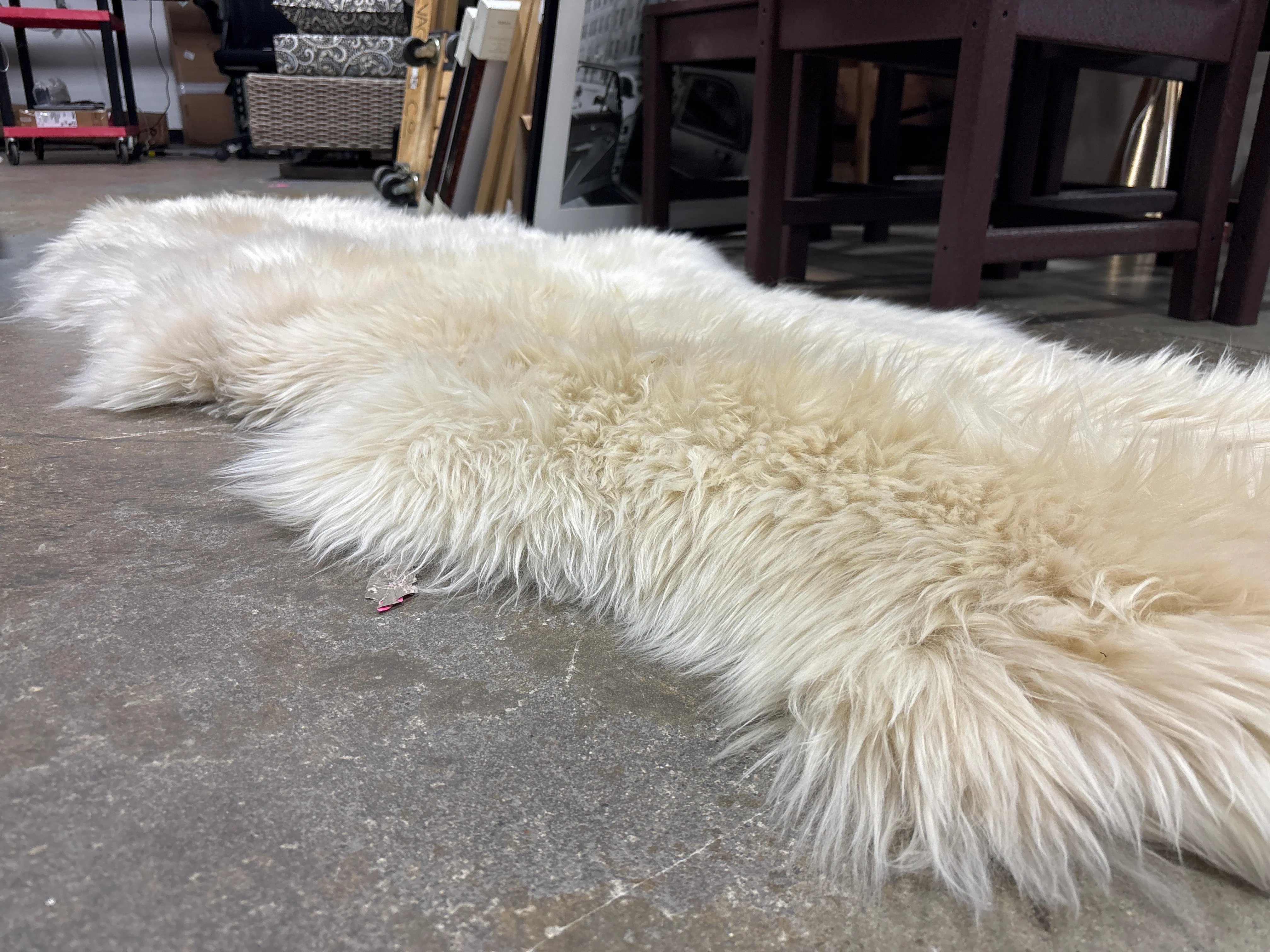 Natural 2'x 6' Double Sheepskin Runner Rug SHOWROOM ITEM - Image 3
