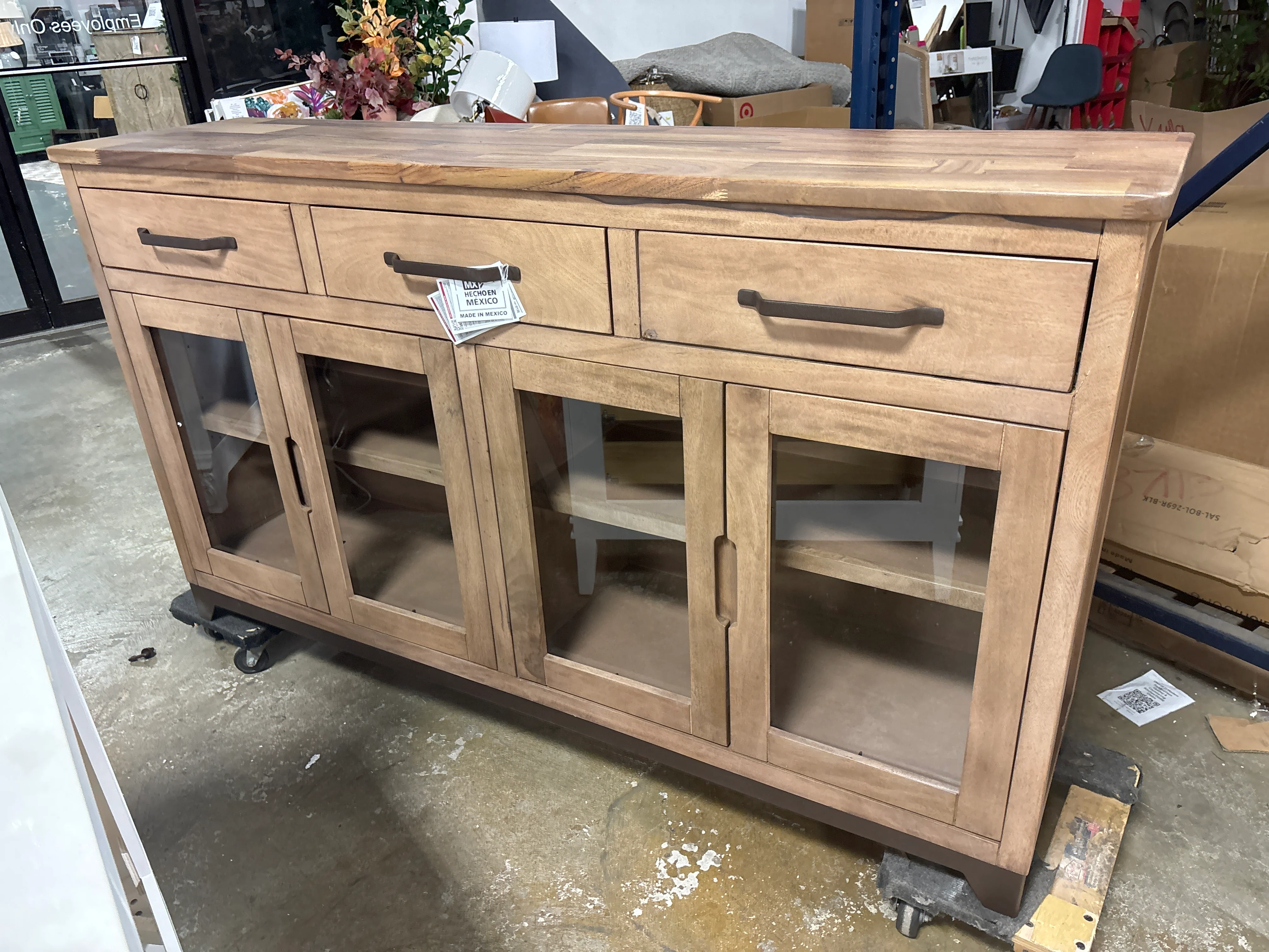 Natural Parota 70'' Solid Wood Sideboard SHOWROOM ITEM - Image 2