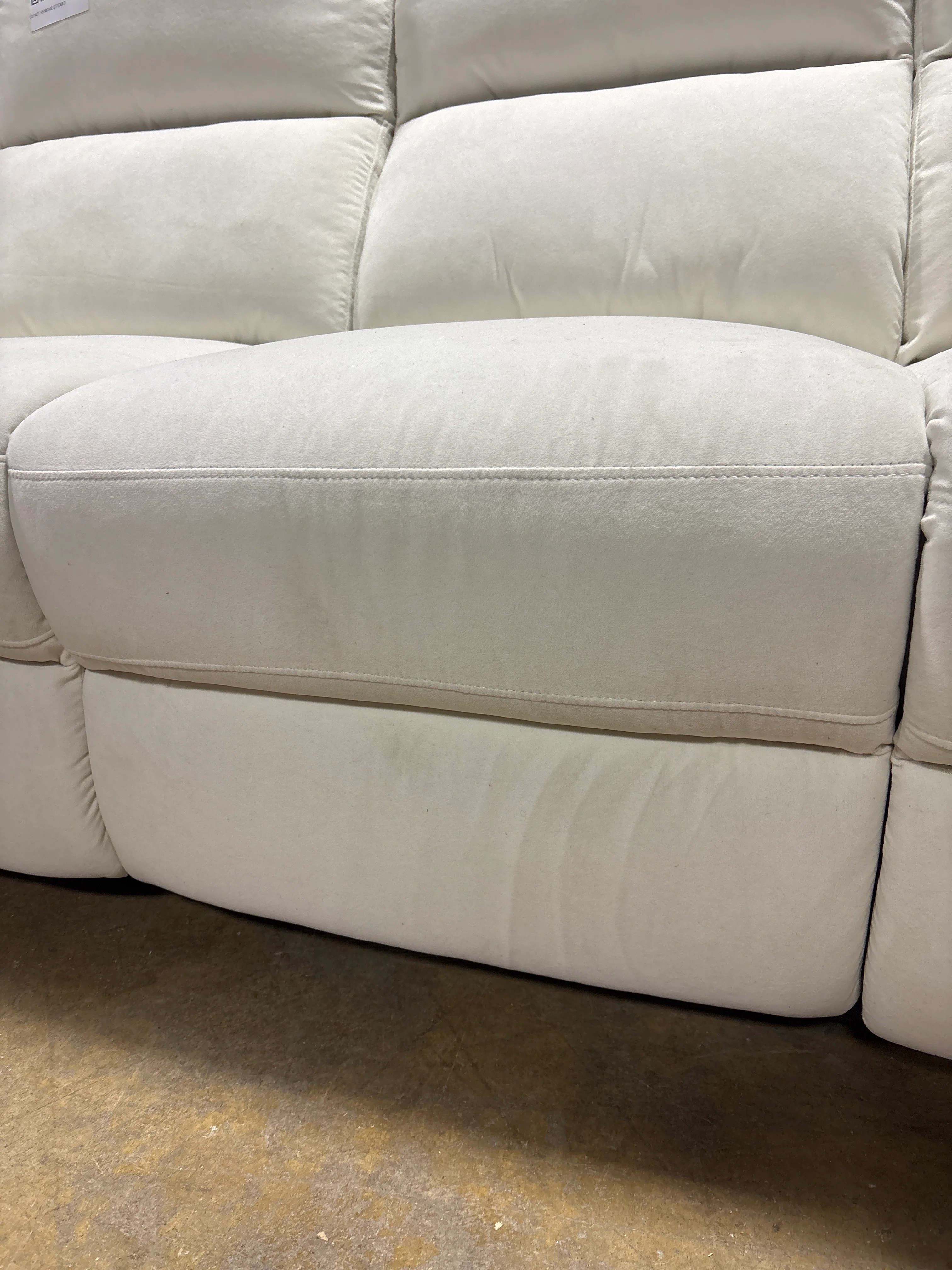 Outre 86.2" Wide Microfiber Upholstered Zero Clearance Recliner - Cream SHOWROOM ITEM - Image 9