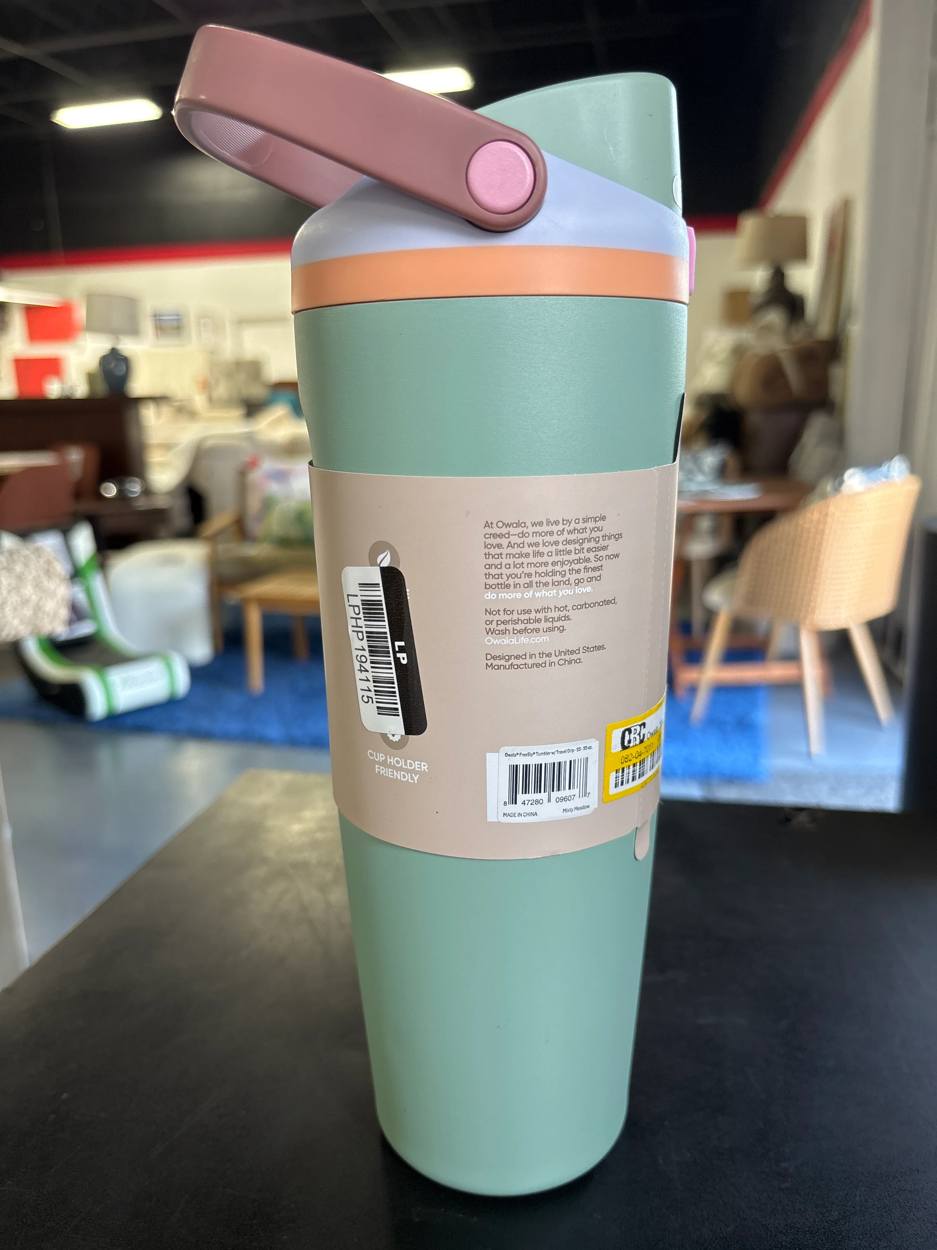 Owala 30oz FreeSip Sway Stainless Steel Water Bottle - Misty Meadow SHOWROOM ITEM - Image 2