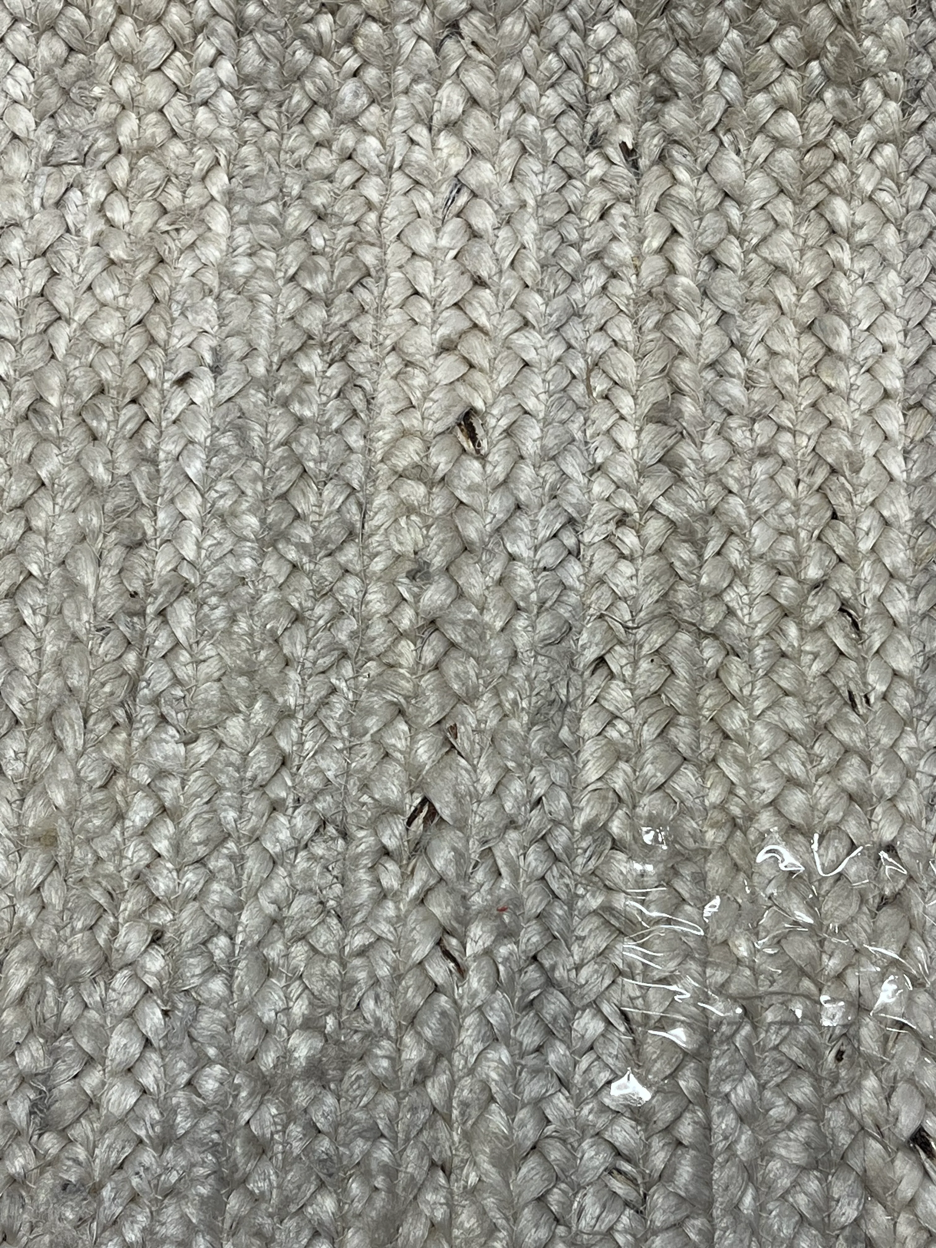 Palermo Casual Bordered Power Loom Jute Off White Rug 2'6"X6', - Image 7