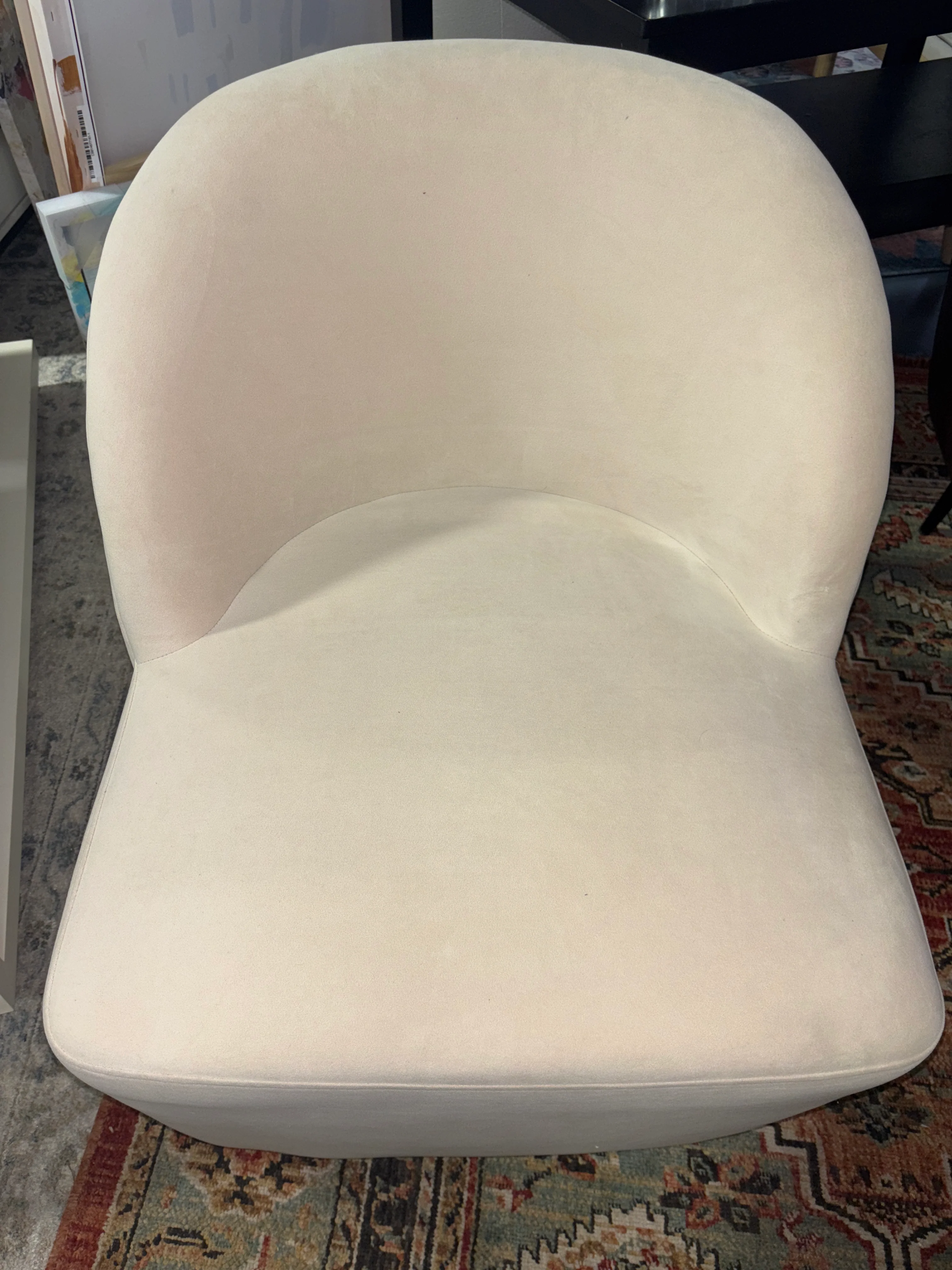 Pasadena Swivel Accent Chair - Beige Velvet SHOWROOM ITEM - Image 4