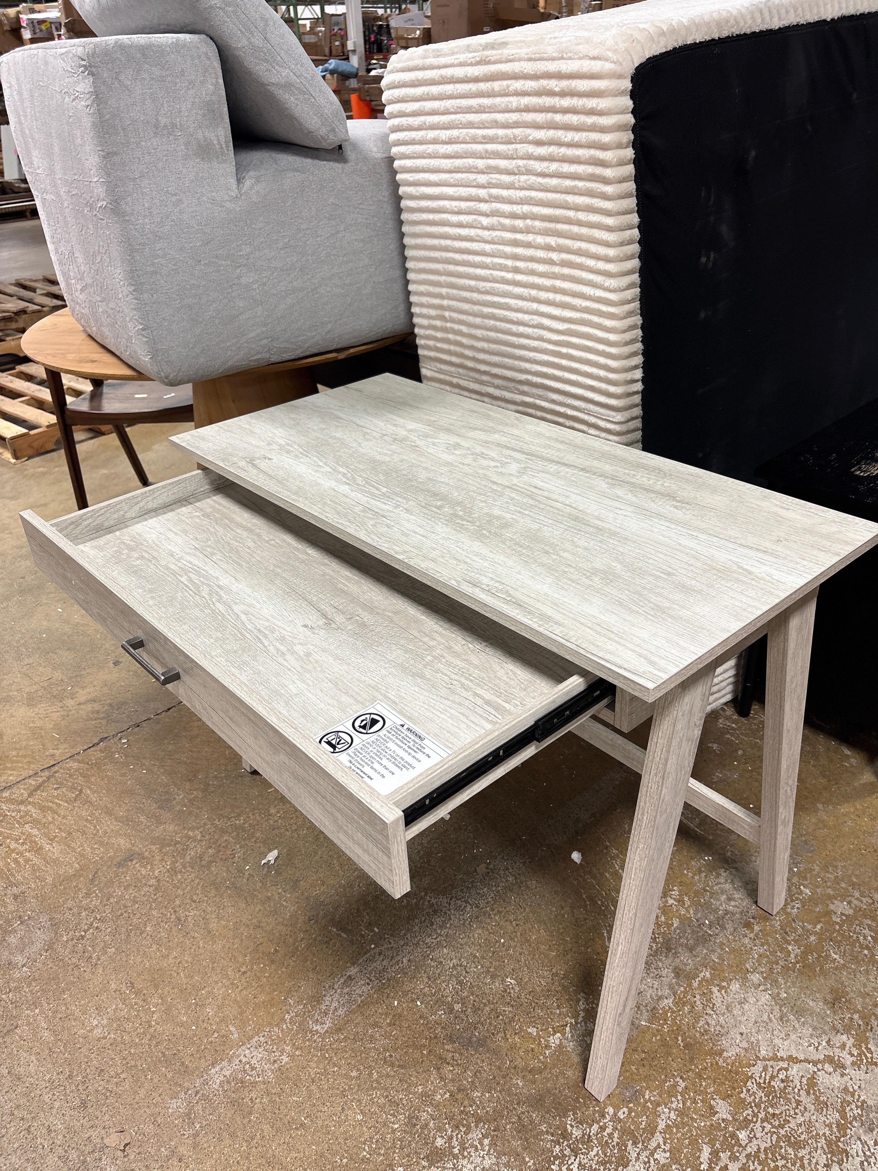 Paulo Wood Writing Desk with Drawer Weathered White - Threshold™ SHOWROOM ITEM - Image 3