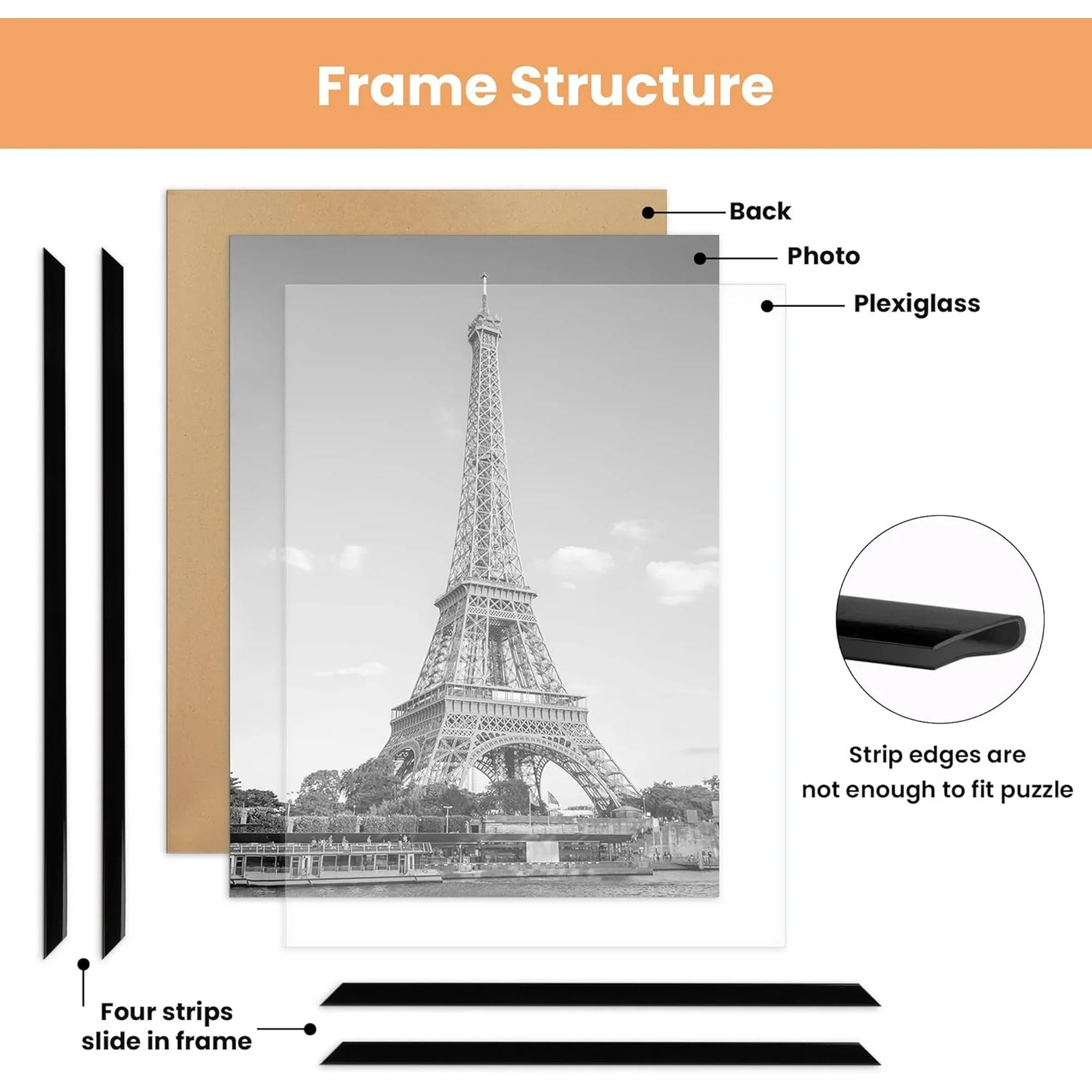 Picture Frame Black 3 Pack - Image 5