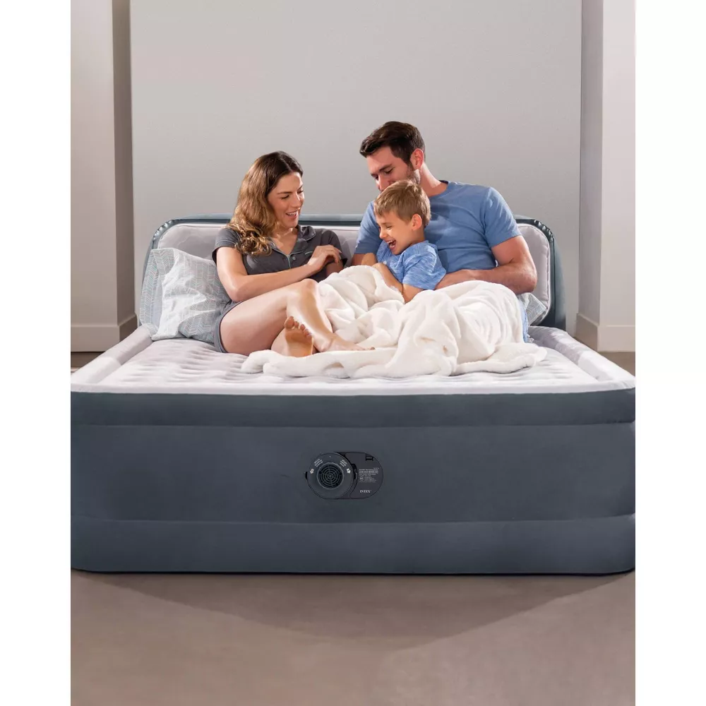 Pillow Top Air Mattress with Electric Pump and Headboard Queen - Image 2