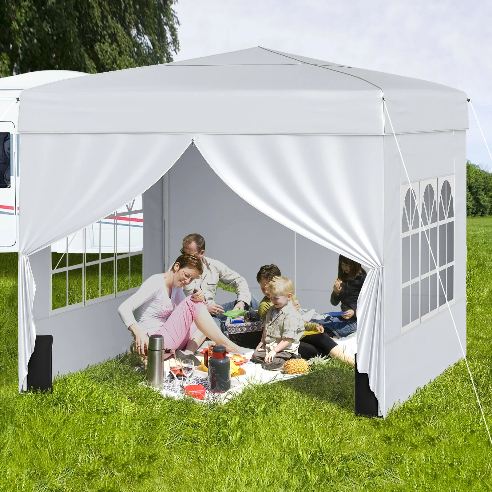 Pop up Canopy Tent Outdoor Patio Commercial Sunshade Shelter with 4 Sidewalls - Image 5