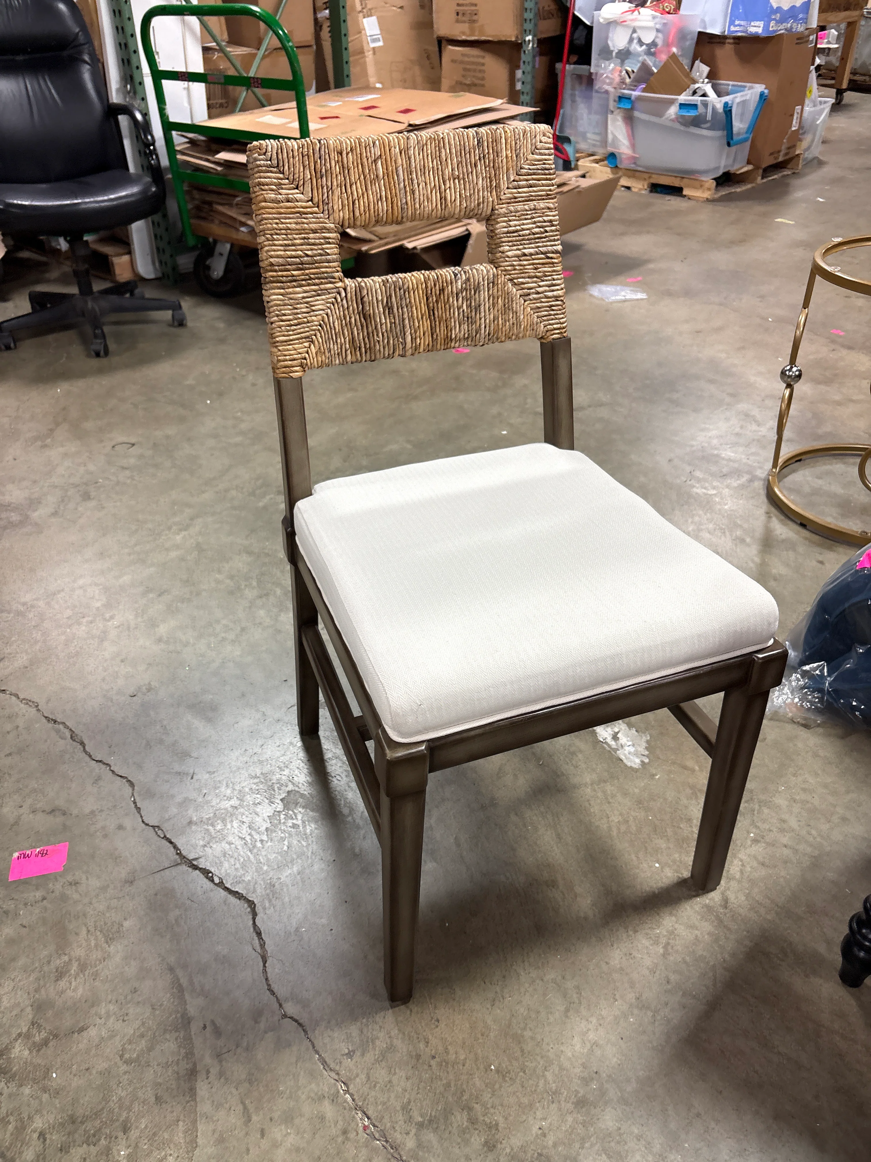 Porsha Mahogany Wood and Natural Rattan Dining Chair White/Natural Brown/Walnut Brown - Baxton Studio: Bohemian Style, No Assembly Required SHOWROOM ITEM - Image 2