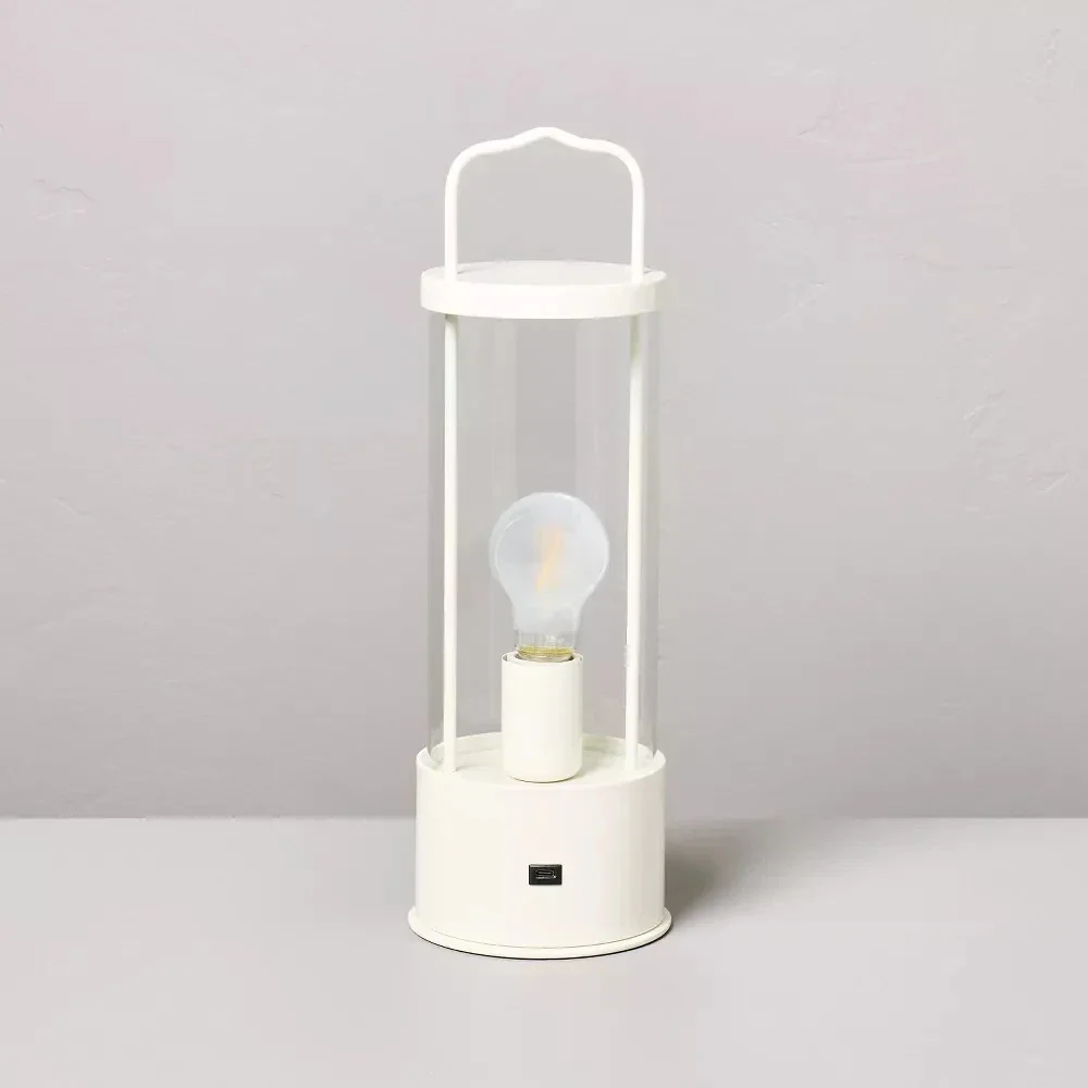 Portable Outdoor Patio LED Tabletop Lantern - White, - Image 2