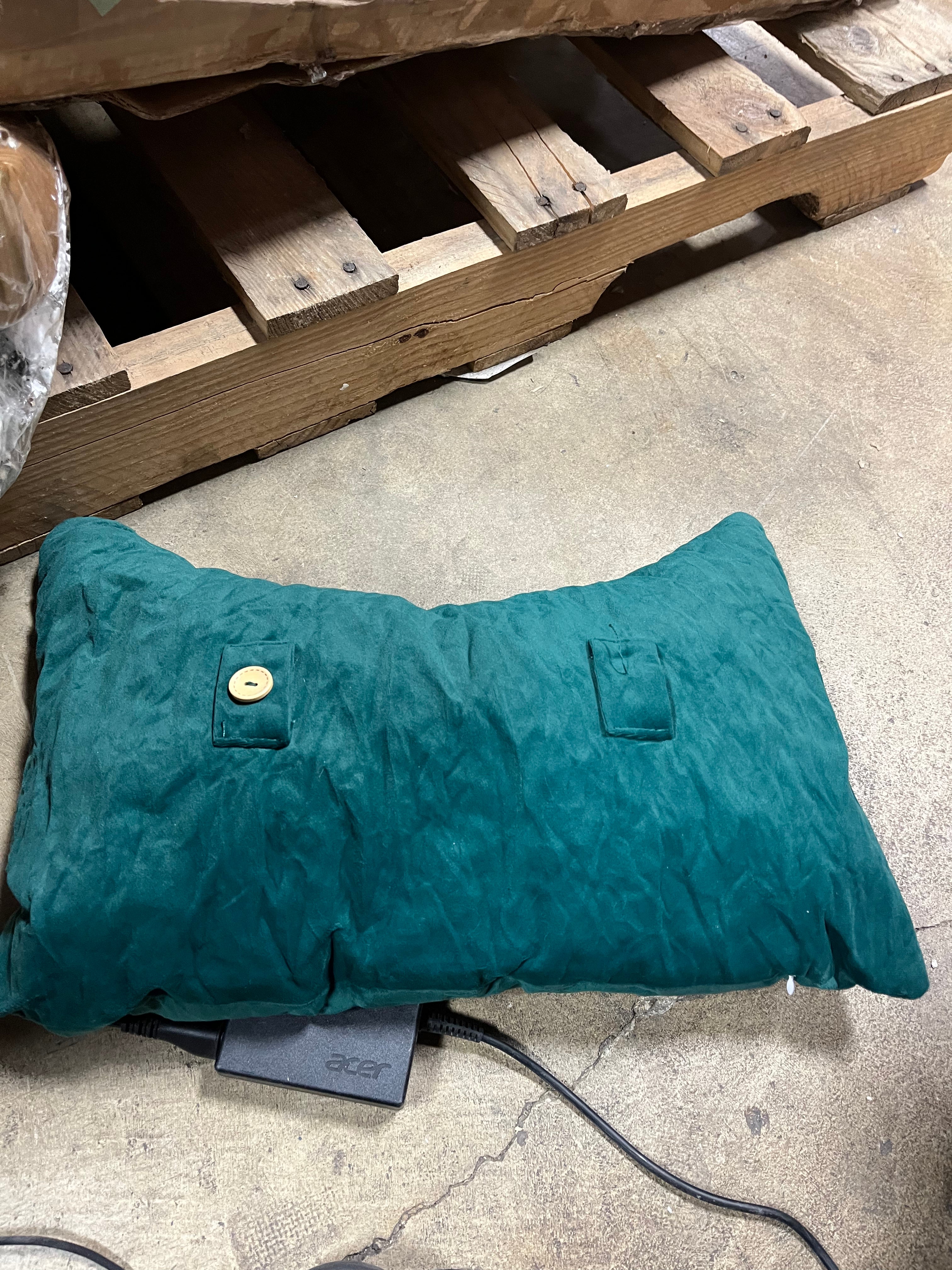 Portable Reading Pillows with Headrest for Bed Sitting Up Green, Velvet Back, - Image 7