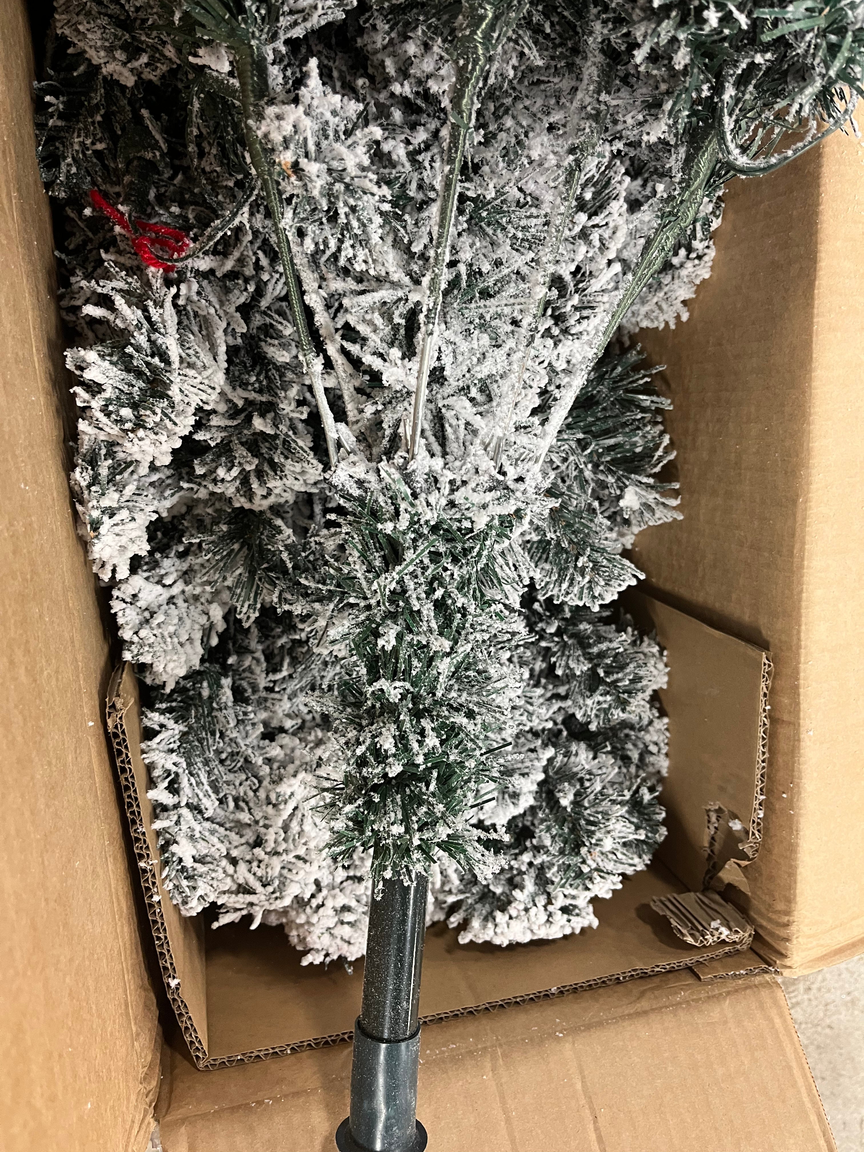 Pre-Lit Premium Snow Flocked Hinged Artificial Christmas Tree - Image 7