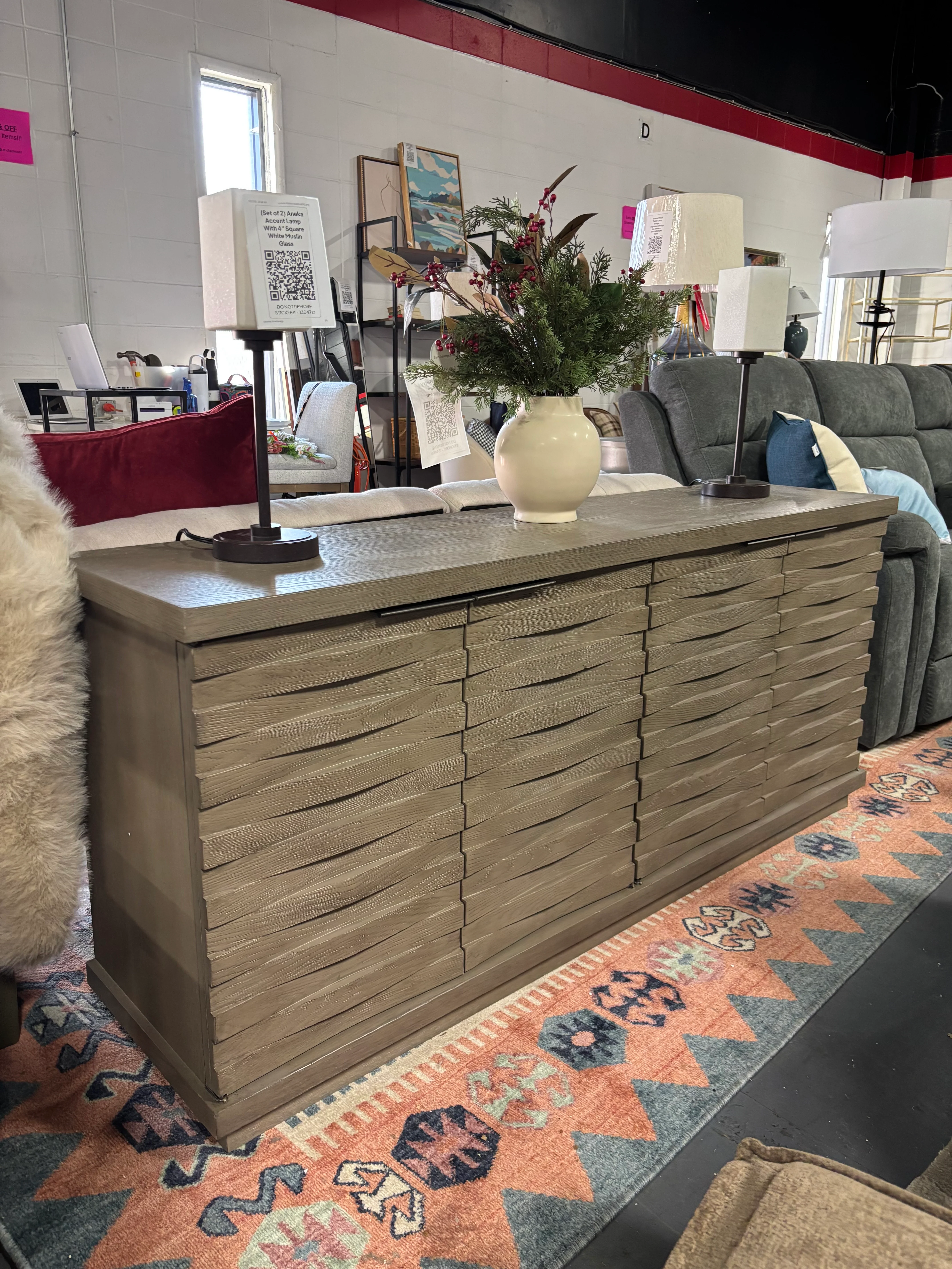 Pure Modern 63" Angled Door TV Console SHOWROOM ITEM - Image 2