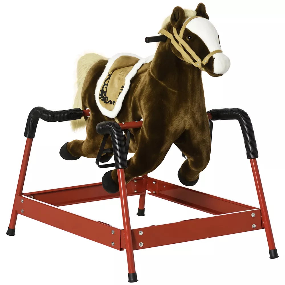 Kids Spring Rocking Horse, Dark Brown
