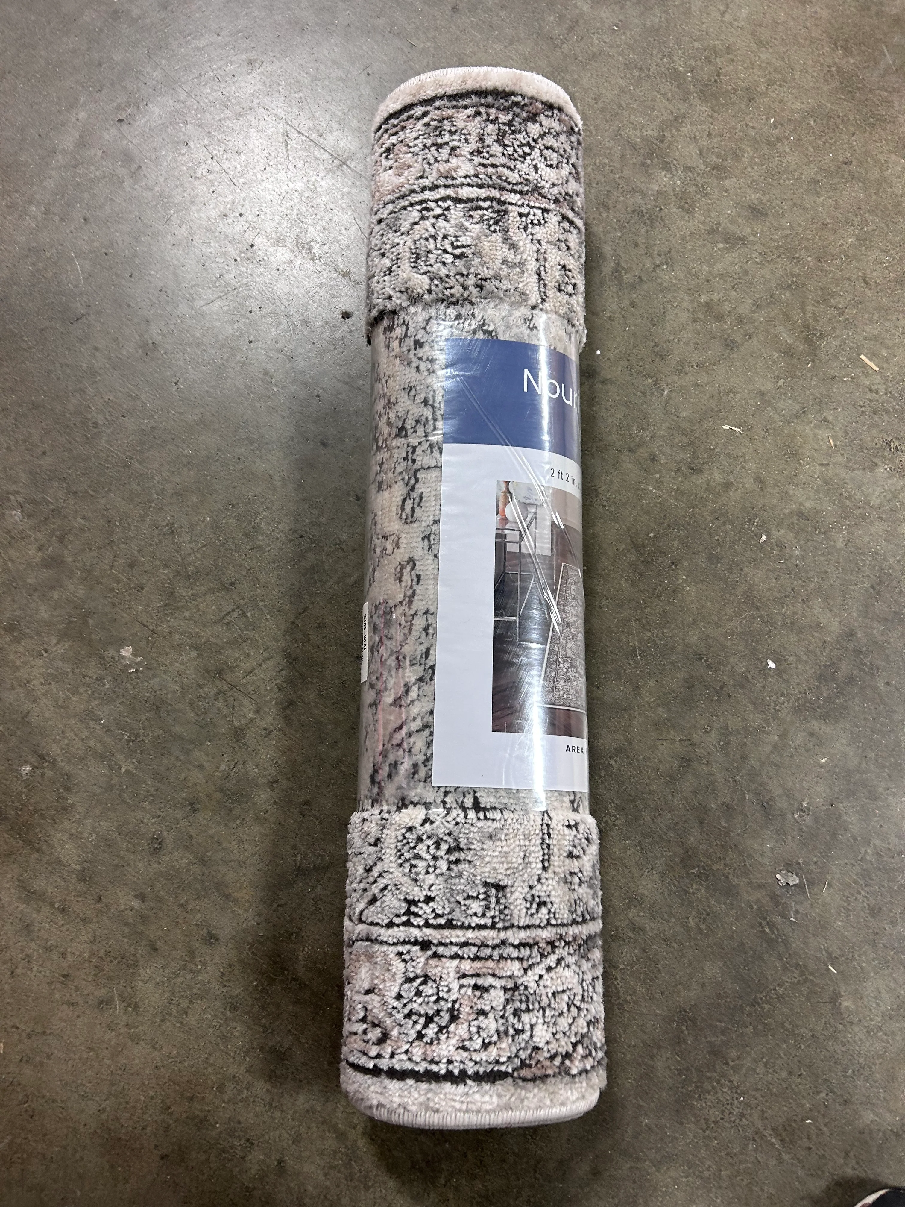 Quarry Ivory Grey Taupe 2'2" x 7'6" Area Rug, - Image 3