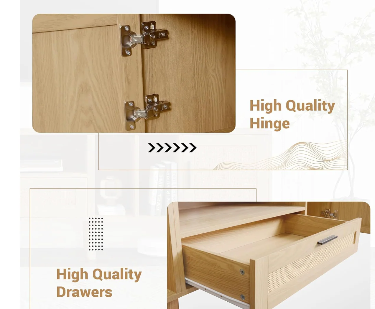 Rattan TV Stand for TVs up to 80'' - Image 2