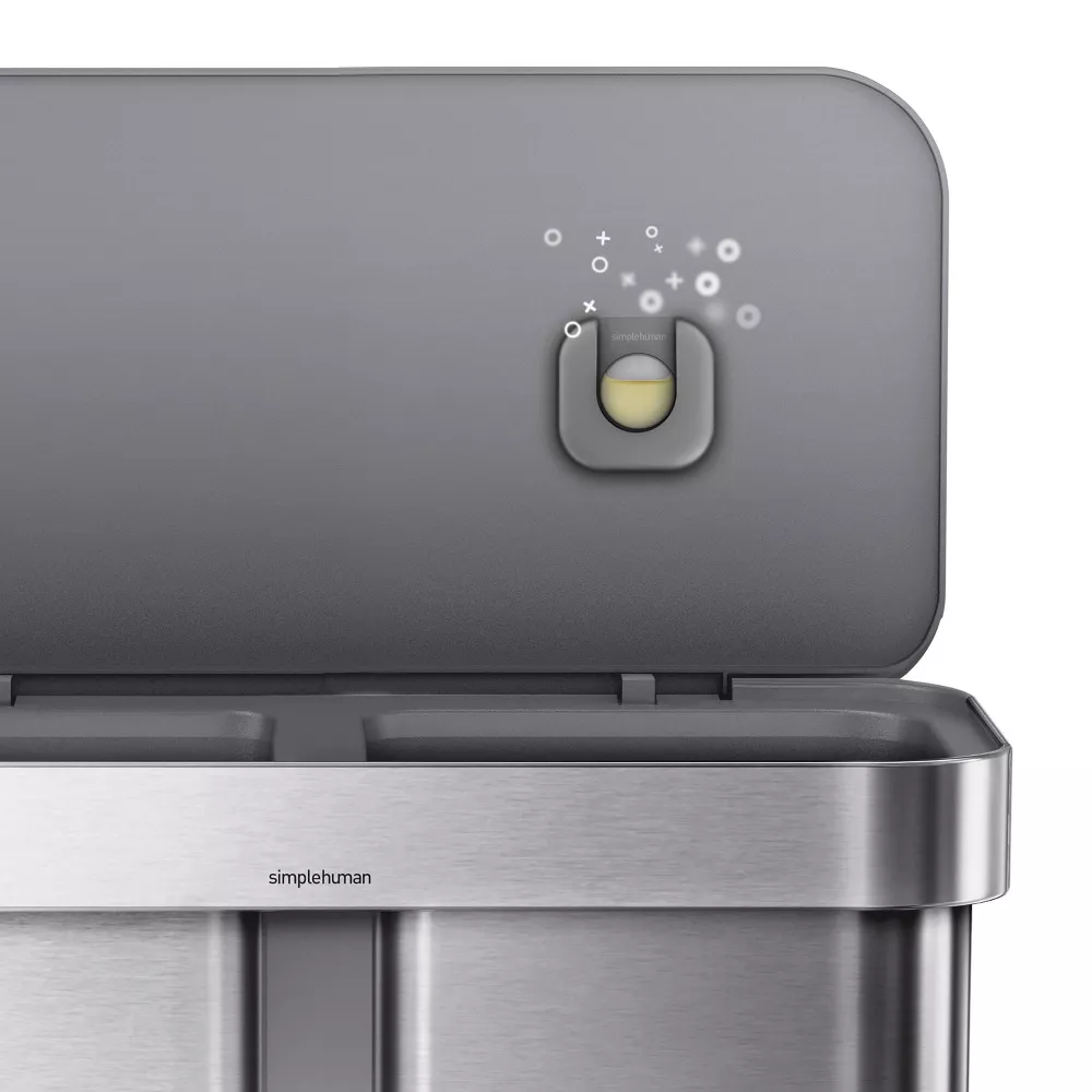 Rectangular Dual Compartment Recycling Step Trash Can Gray - Image 4
