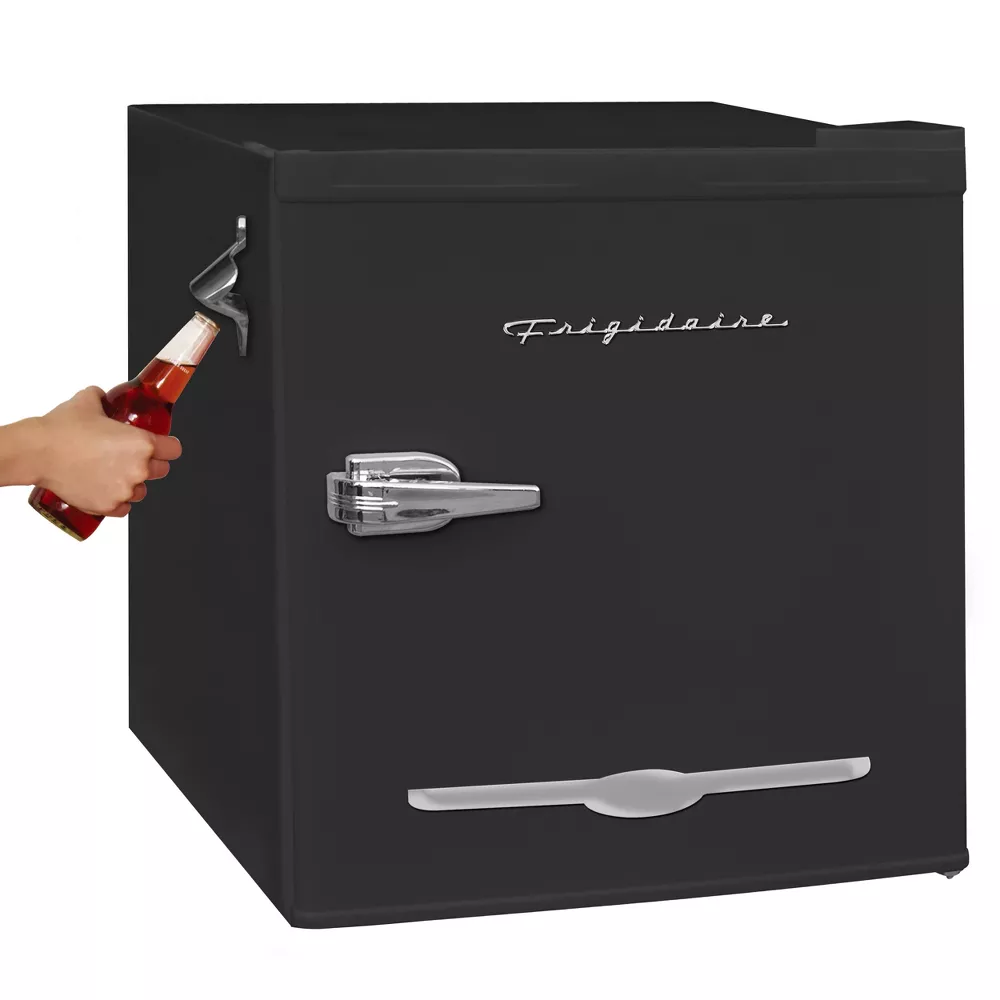 Retro Fridge With Side Bottle Opener Black - Image 4