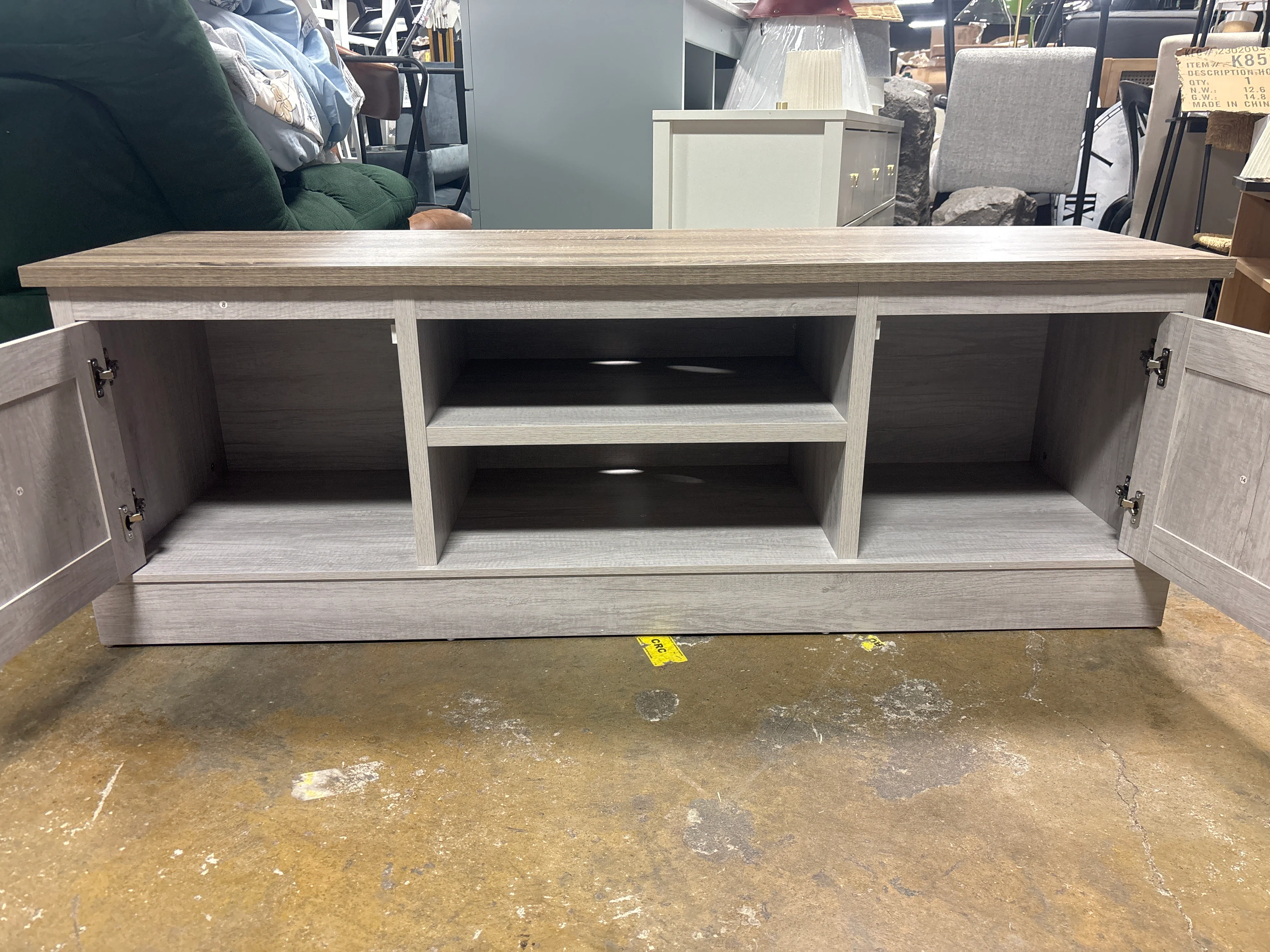 Rustic Farmhouse TV Stand for 65" TV SHOWROOM ITEM - Image 4