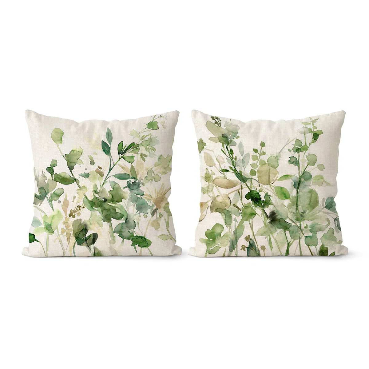 Sage Green Pillow Covers Set Of 2 Fall Farmhouse Linen Print Decorative Pillows