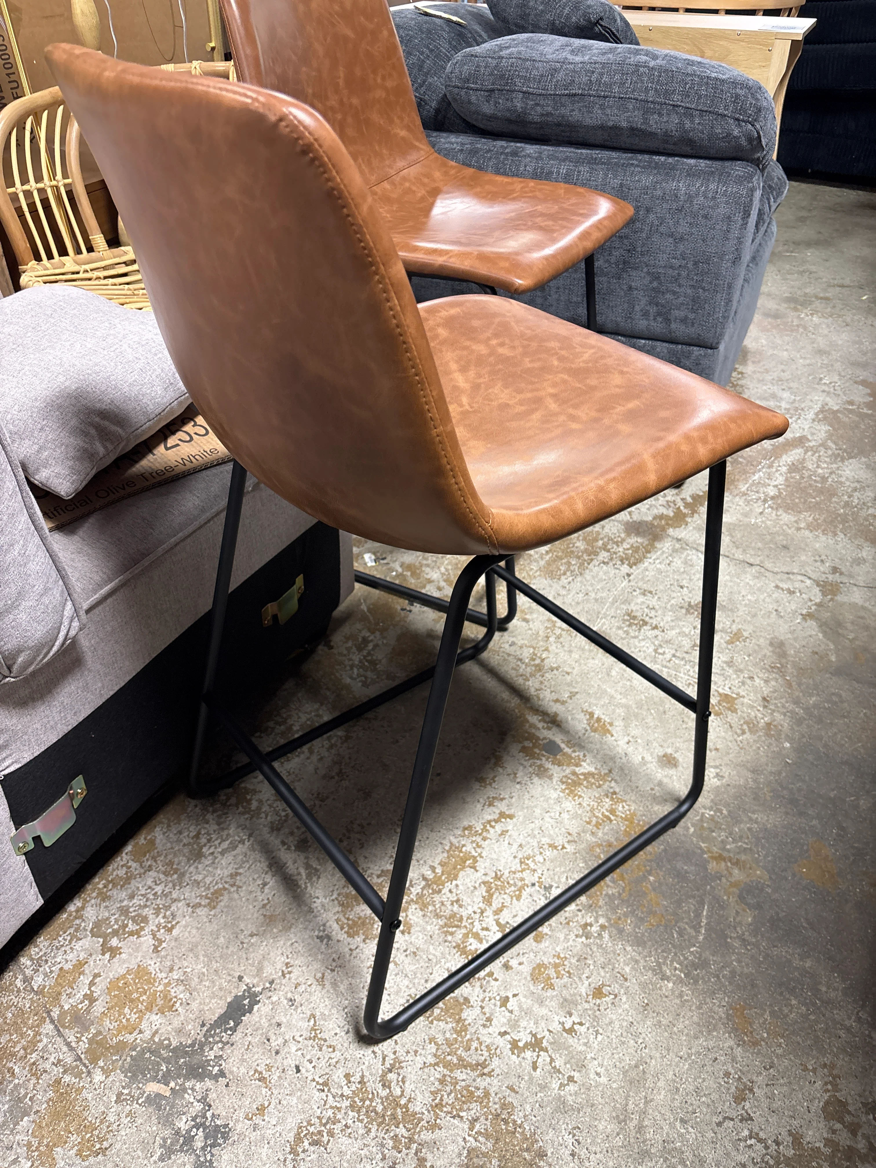 (Set of 2) Liekele Upholstered 35.5" Modern Dining Stools SHOWROOM ITEM - Image 6