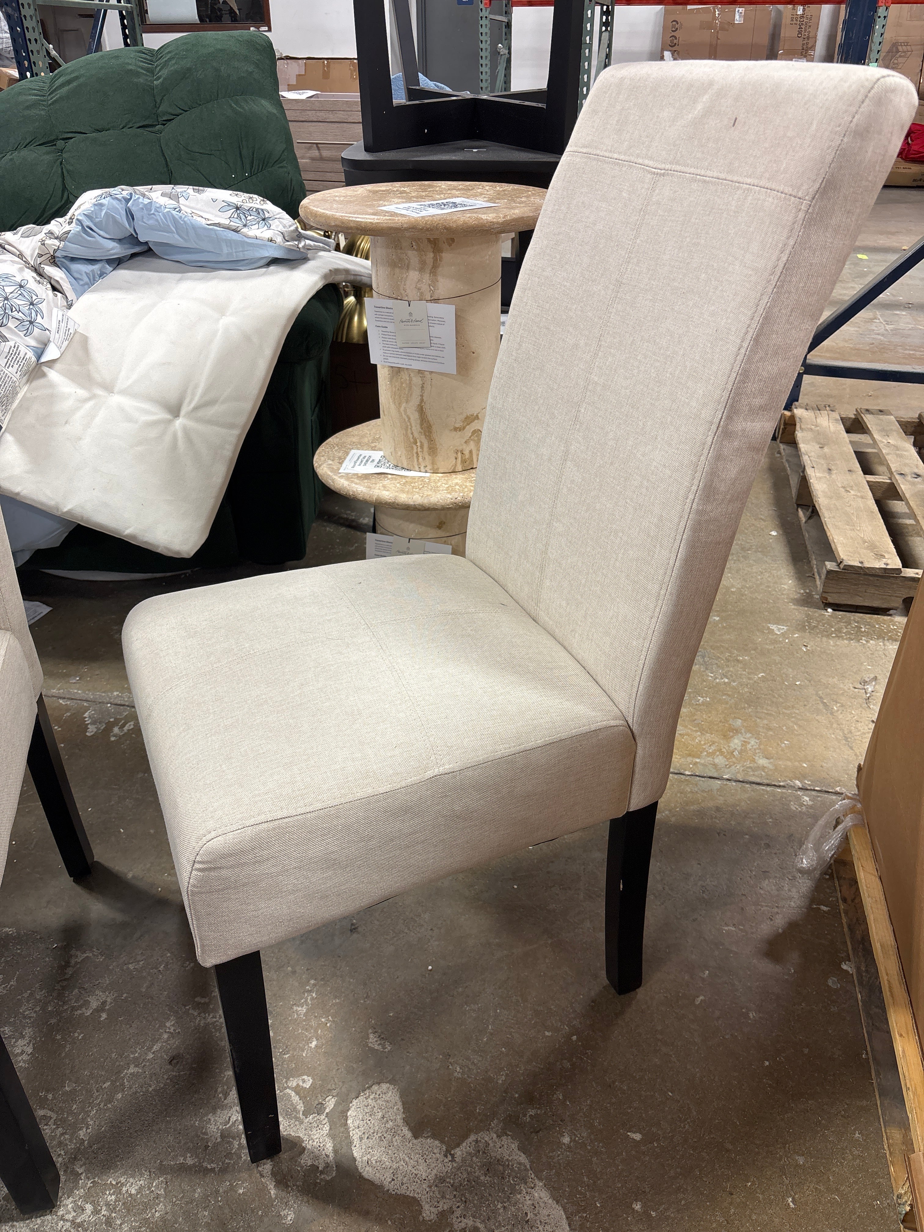 (Set of 2) Pertica T-Stitch Dining Chair Beige SHOWROOM ITEM - Image 6