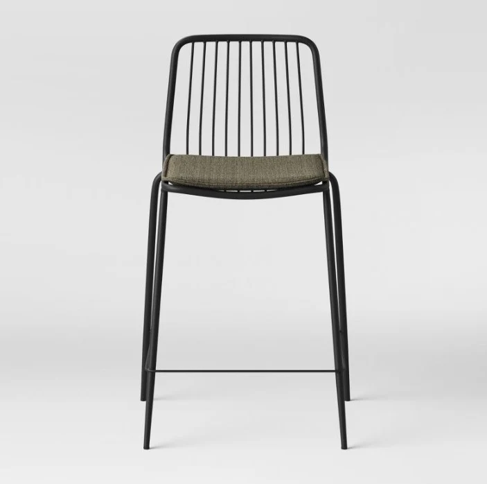 Set of 2 Sodra Rounded Seat Wire Counter Height Barstool Black SHOWROOM ITEM - Image 5