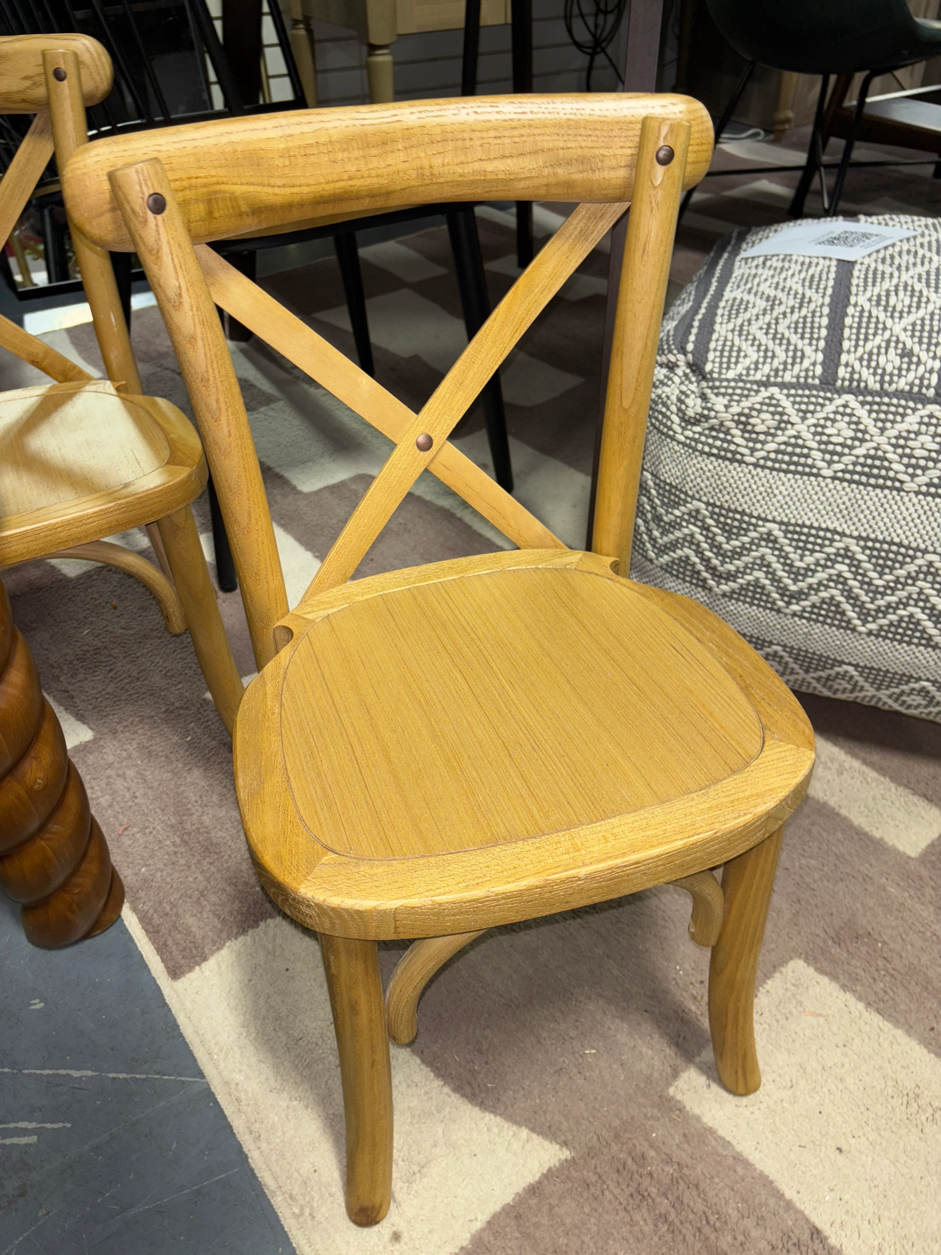 (Set of 2) Kids Tinted Raw Crossback Chairs SHOWROOM ITEM - Image 5