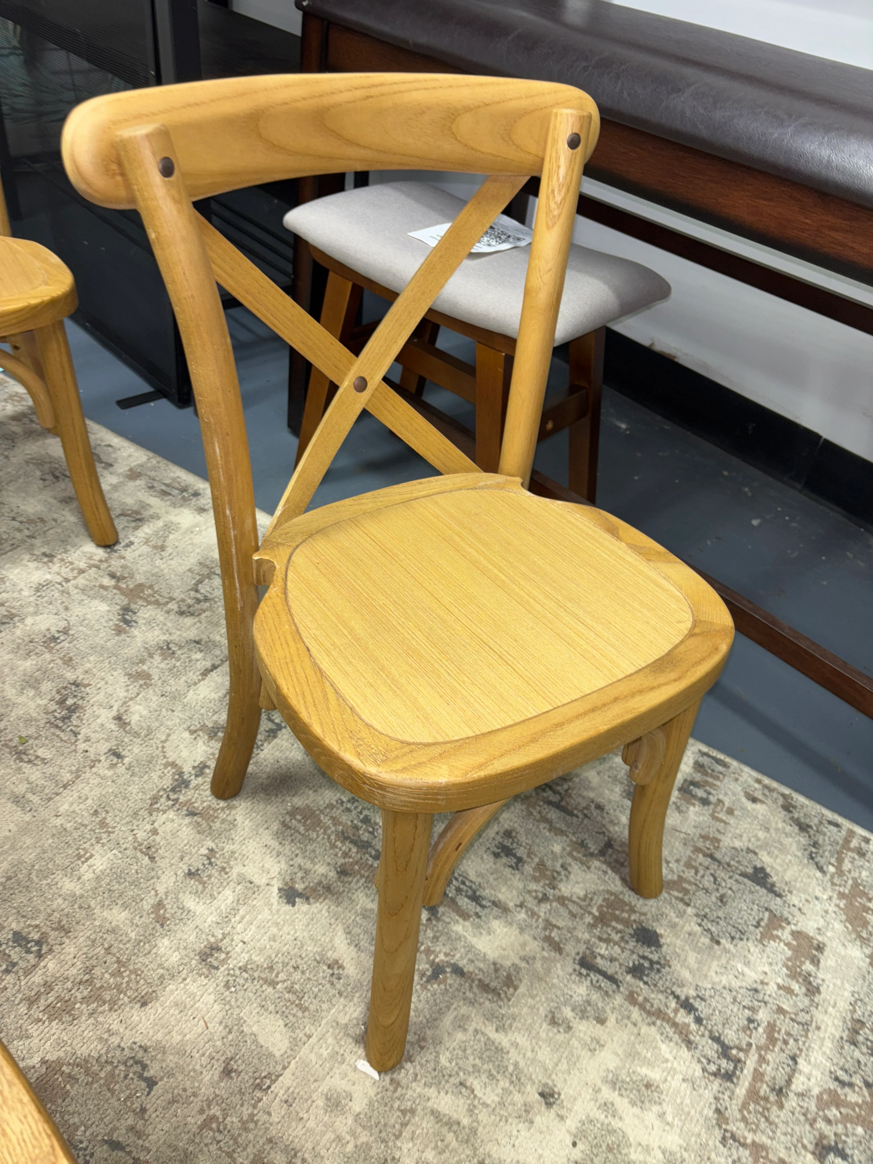 (Set of 2) Kids Tinted Raw Crossback Chairs SHOWROOM ITEM - Image 9