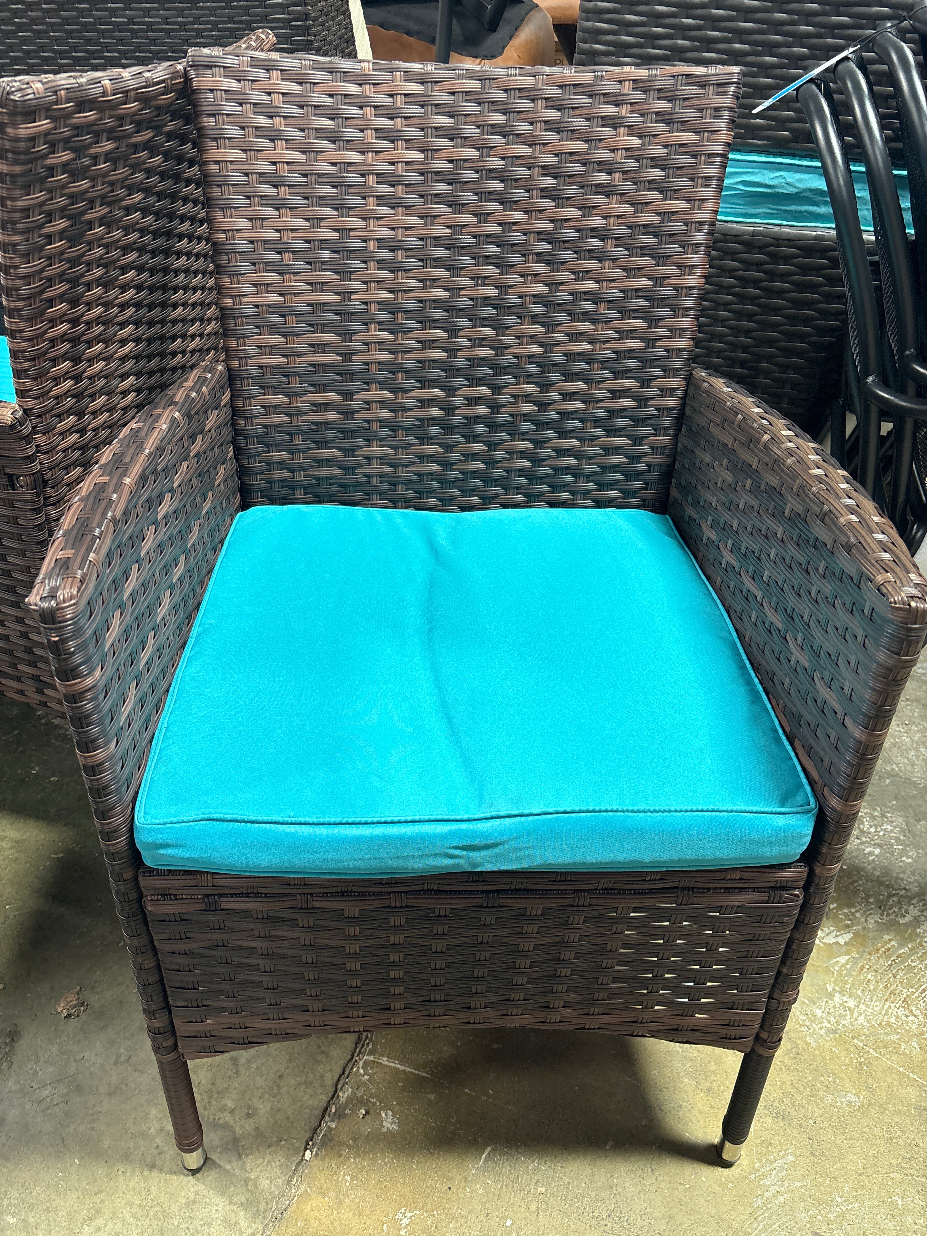 (Set of 4) Outdoor Patio Wicker Rattan Dining Armchair SHOWROOM ITEM - Image 3