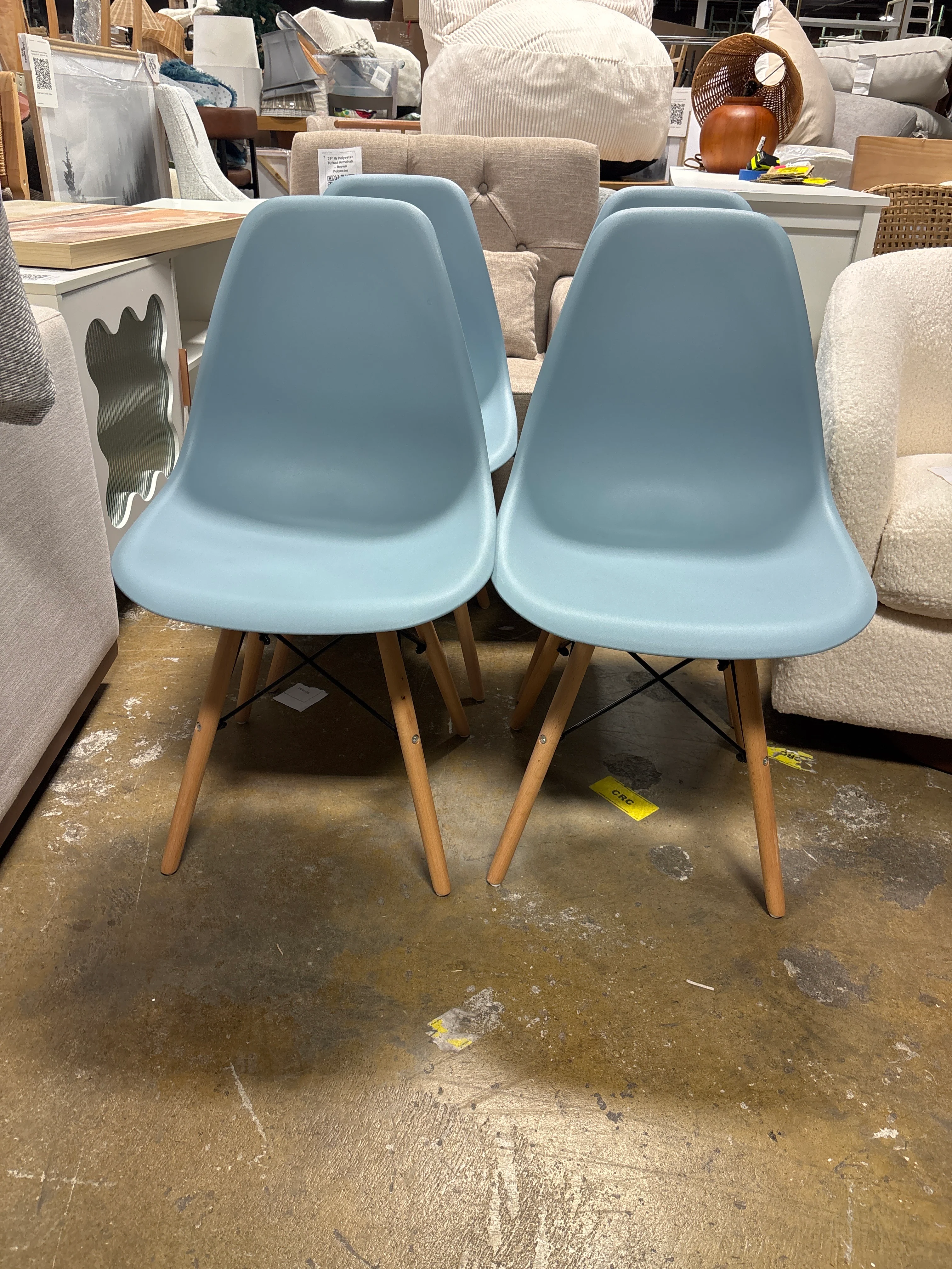 (Set of 4) Wrenshall 17.7'' H Beech Side Chair - Blue SHOWROOM ITEM - Image 2