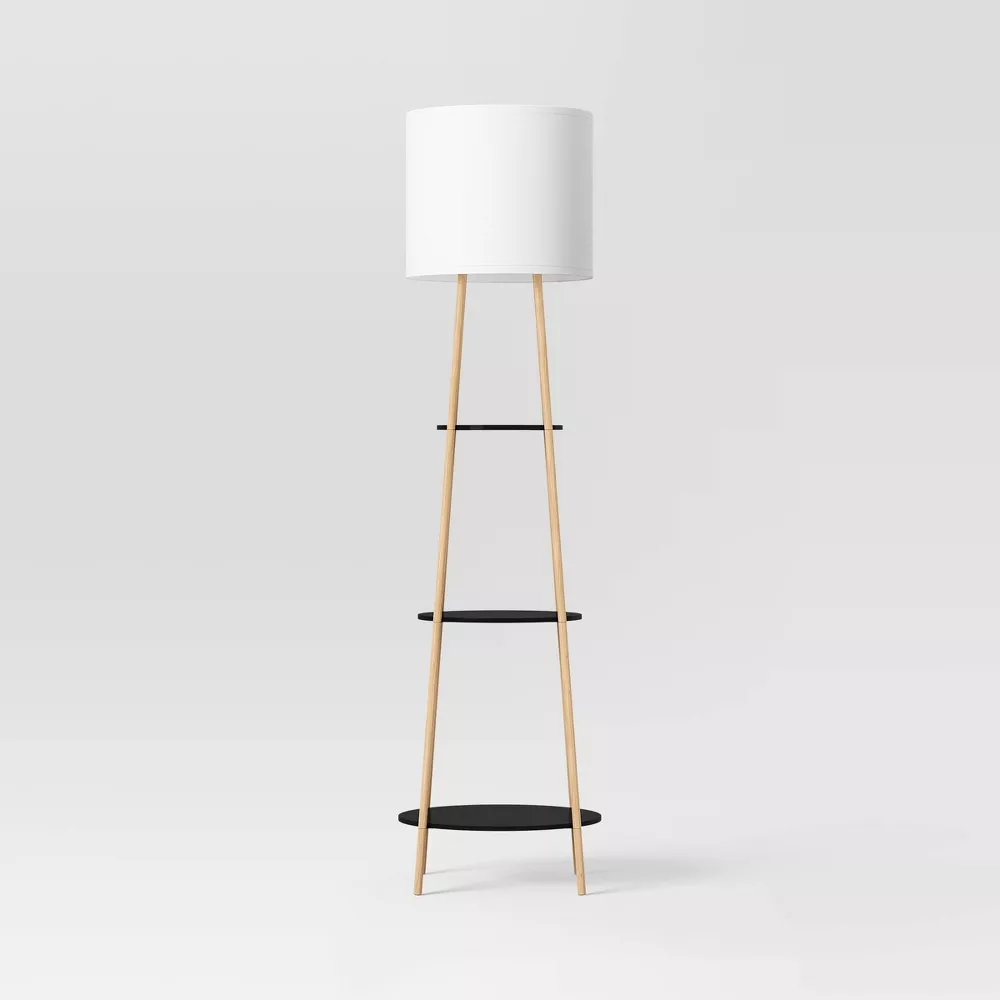 Shelf Floor Lamp Black/Natural - Image 2