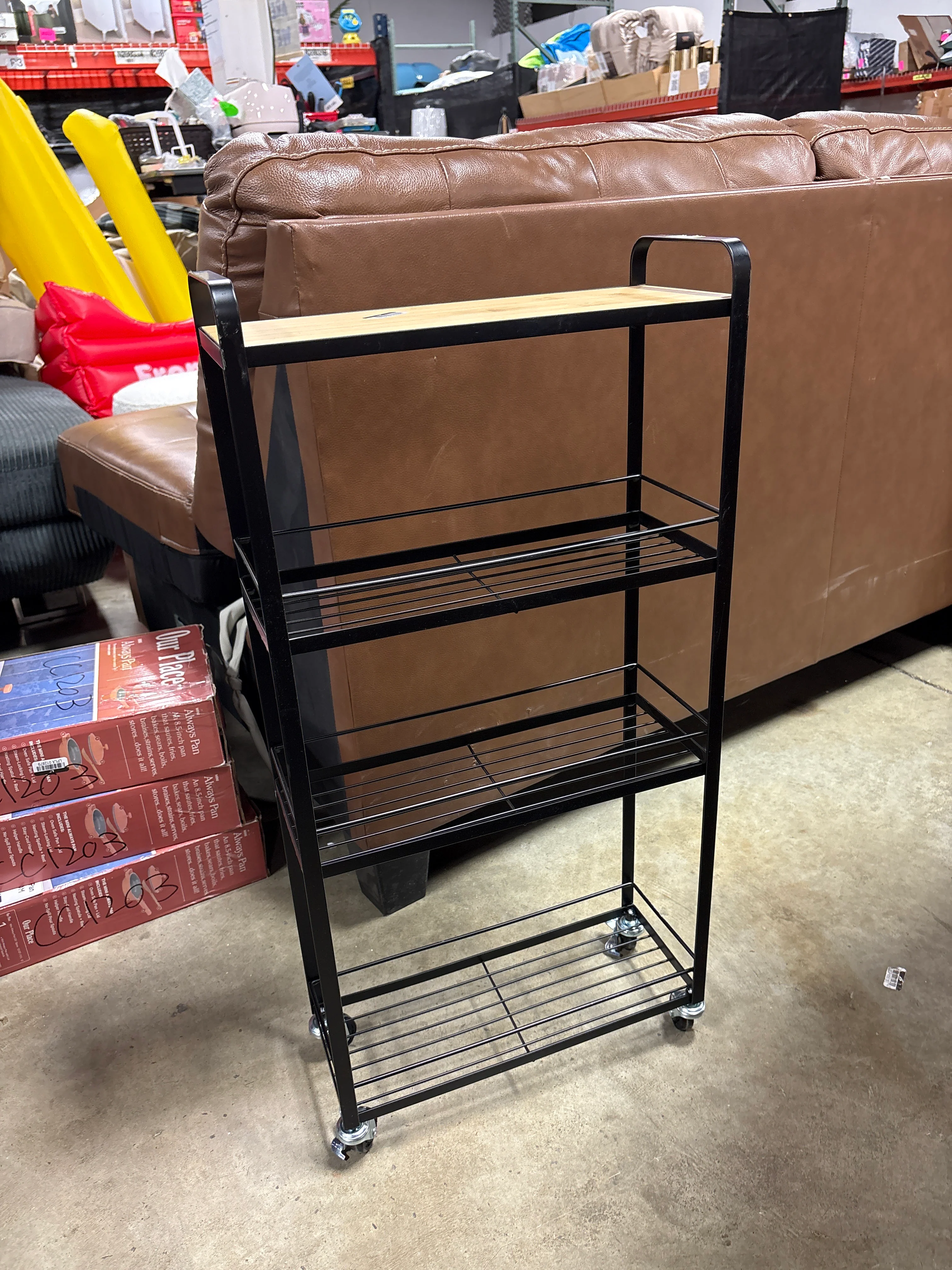 Skinny Bathroom Cart Black - Brightroom™ SHOWROOM ITEM - Image 2