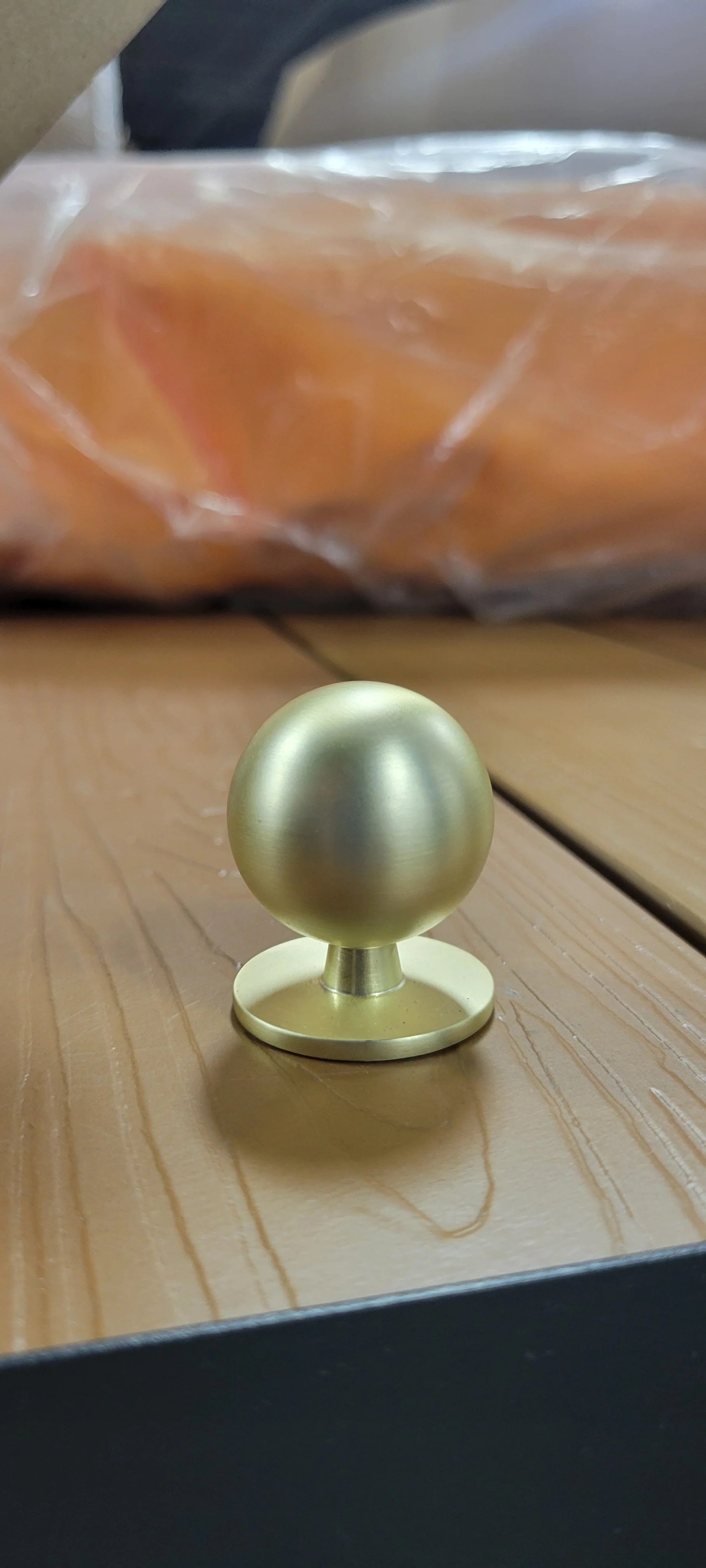 Set of 12 Sleek Round Brushed Gold Cabinet Knobs - Image 6