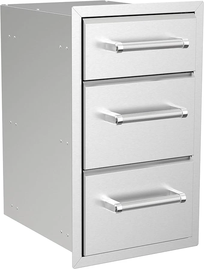 Stainless Steel Built-in Vertical Triple Drawers - Image 4