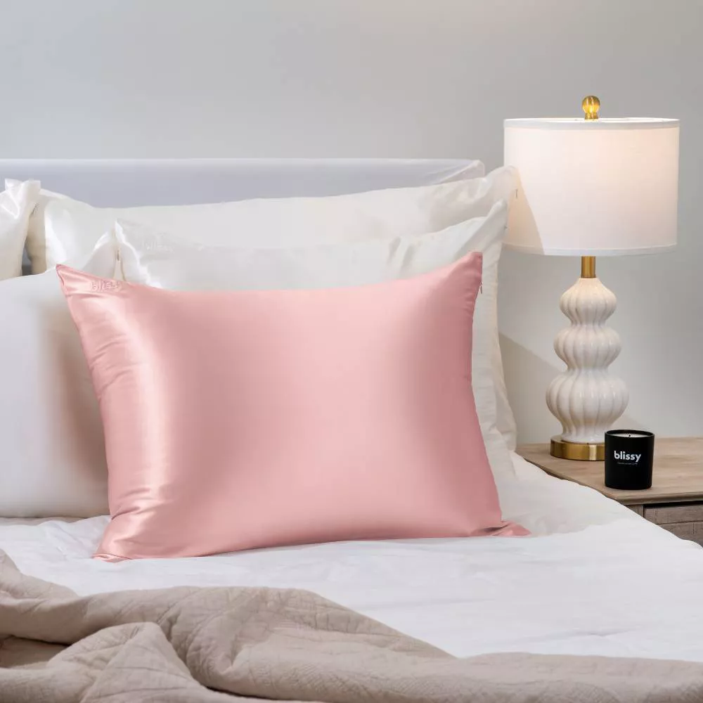 Standard/Queen 600 Thread Count Silk Pillowcase Blush Pink - Image 2