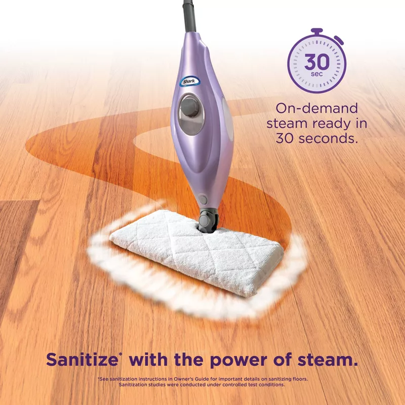 Steam Pocket Mop for Sanitizing Sealed Hard Floors S3501 12" Cleaning Path Purple, - Image 5