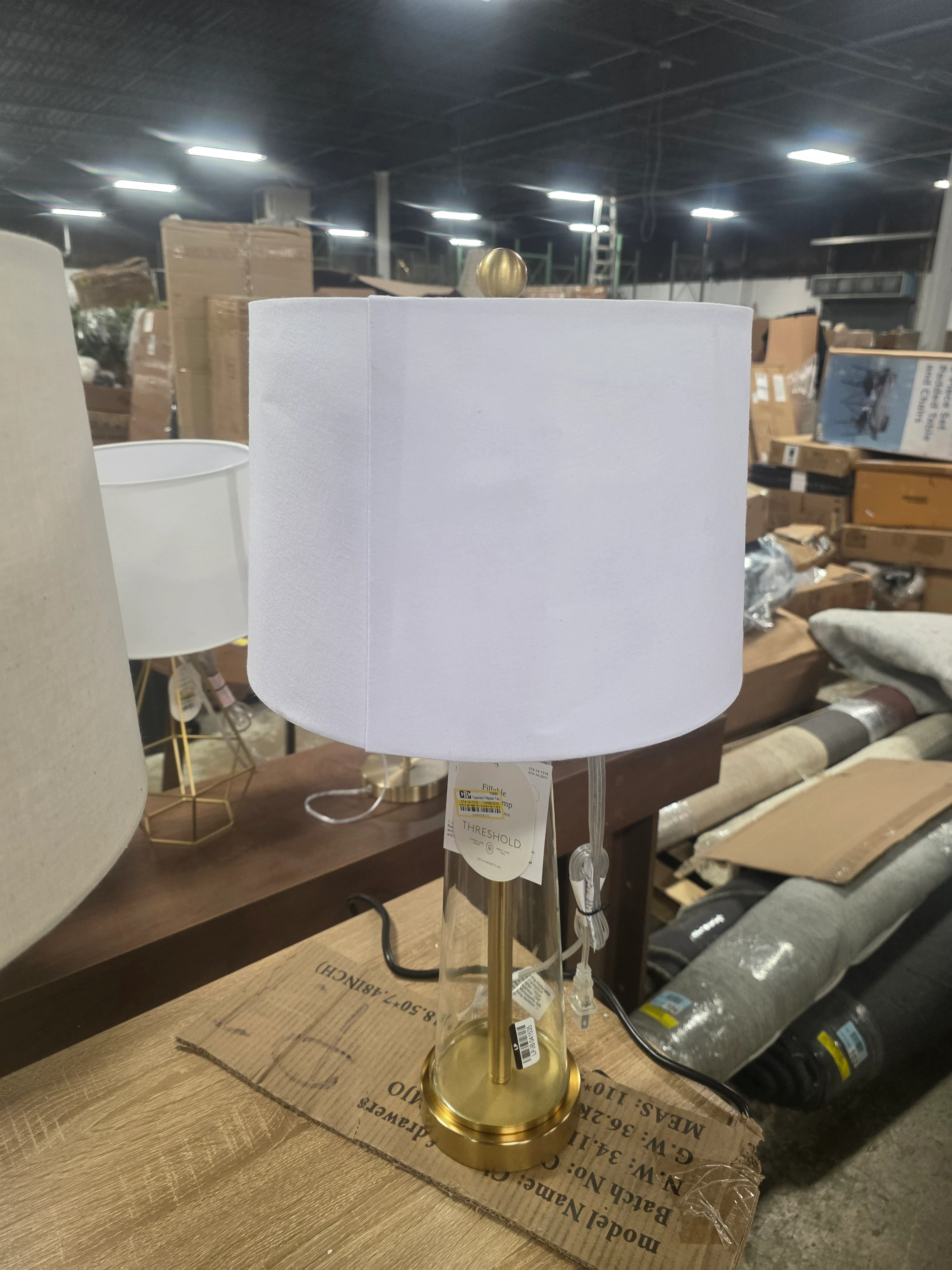 Tapered Fillable Table Lamp with USB Clear - Threshold - SHOWROOM ITEM  - Image 2