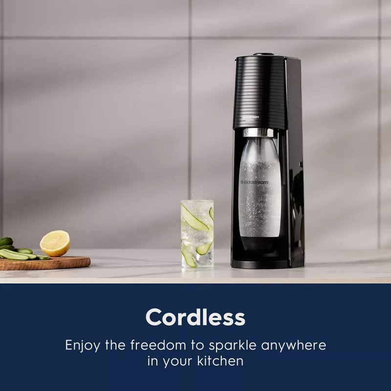 Terra Sparkling Water Maker with CO2 and Carbonating Bottle Black - Image 2