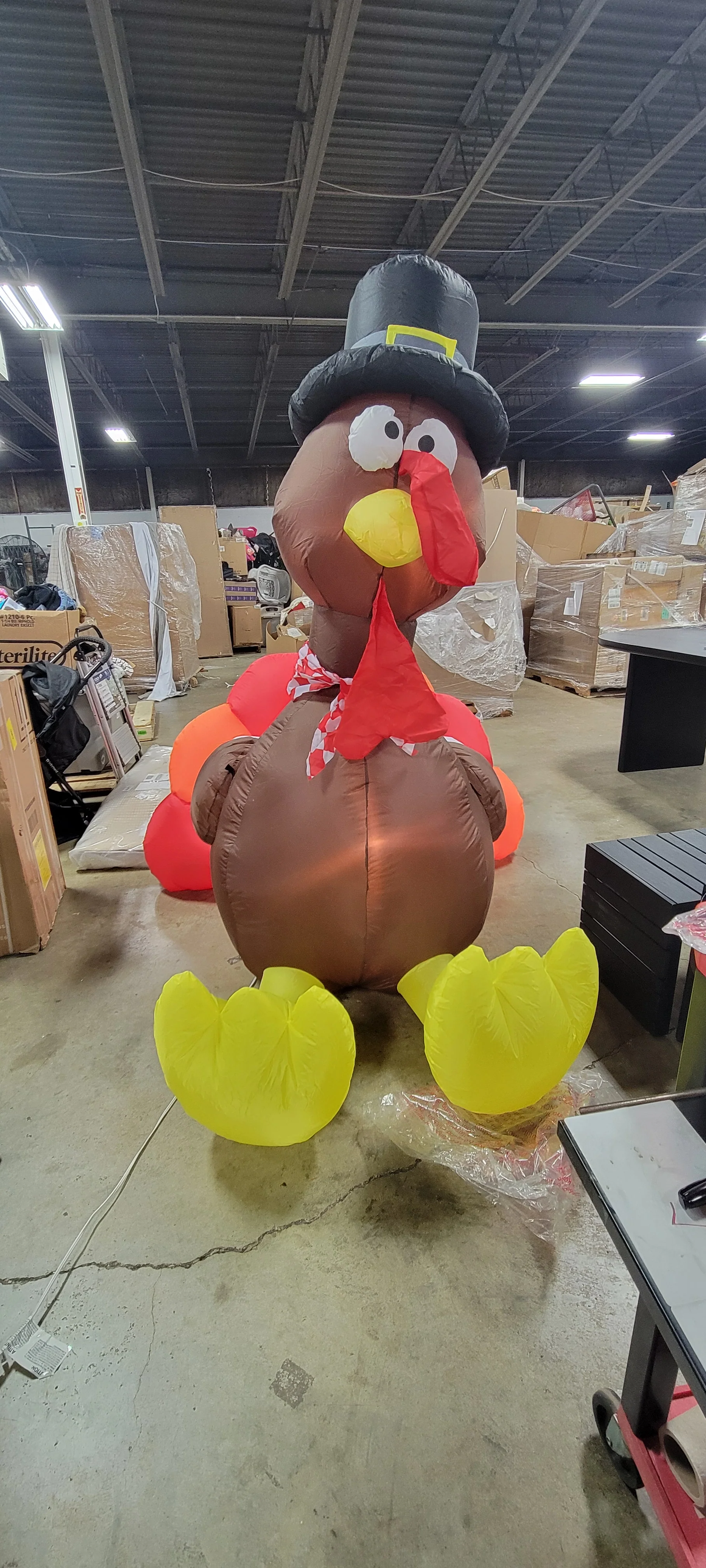 Thanksgiving Inflatable Turkey with Checkered Scarf Multi, final cut - Image 6