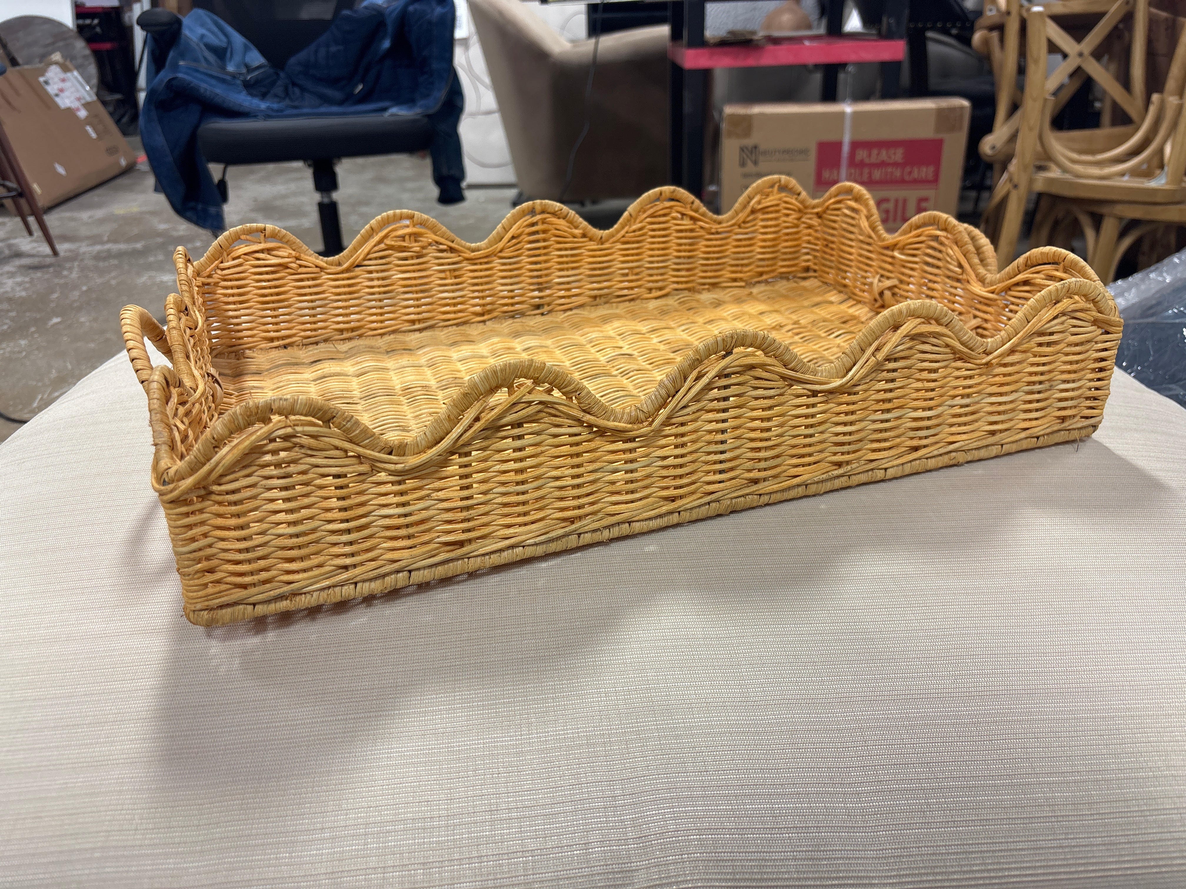 Threshold - Scalloped Edge Woven Tray SHOWROOM ITEM - Image 3