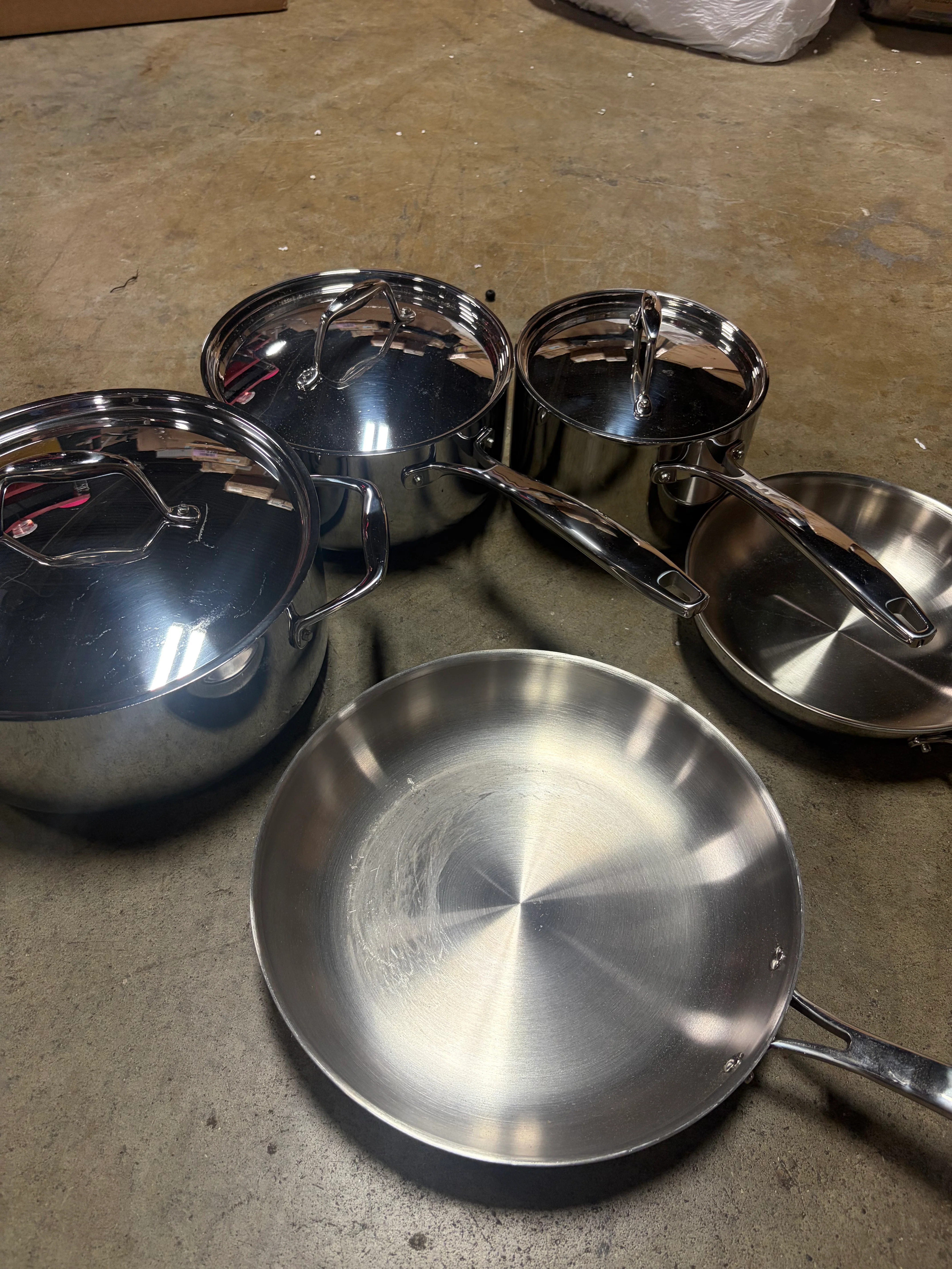 Tri-Ply Clad 8 Pc Stainless Steel Cookware Set with Glass Lids - Image 10