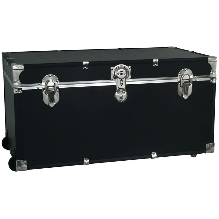 Trunk with Wheels & Lock, Black - Image 2