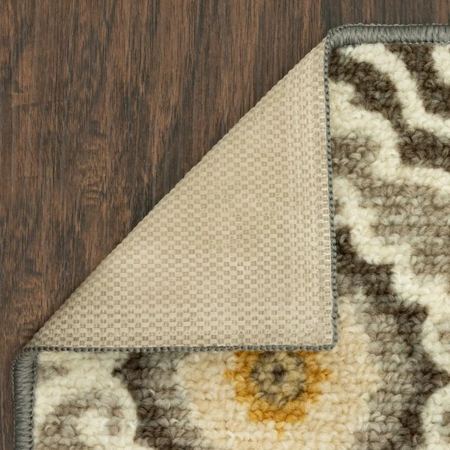 Tufted Polyester Gray/Tan Indoor Geometric Bohemian Area rug  7 x 10 - Image 4